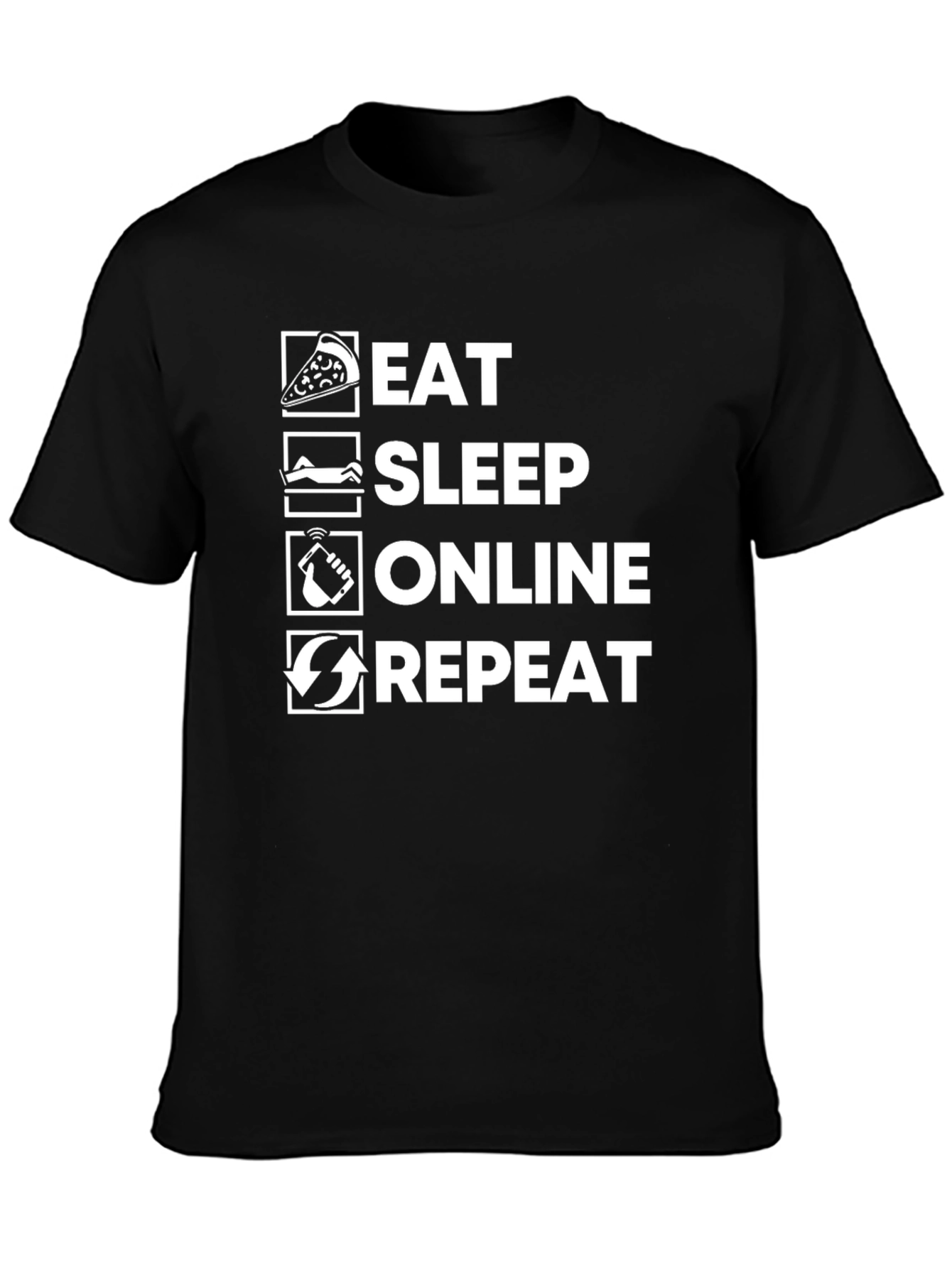 Eat Sleep Online Repeat Graphic T-Shirt