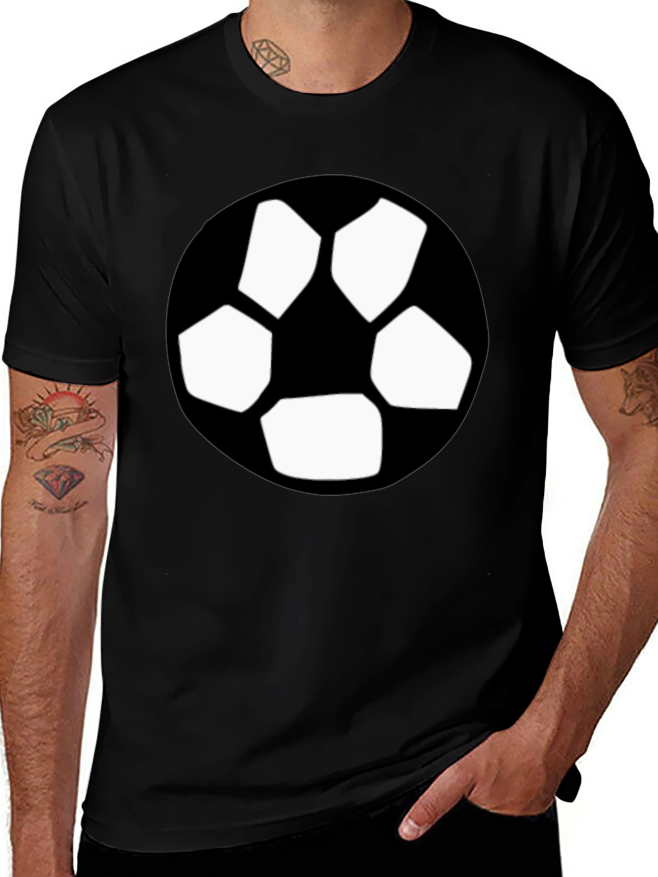 Black T-Shirt with Soccer Ball Graphic