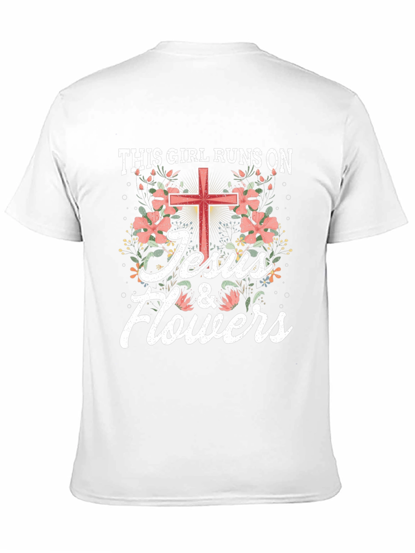 This Girl Runs on Jesus & Flowers T-Shirt
