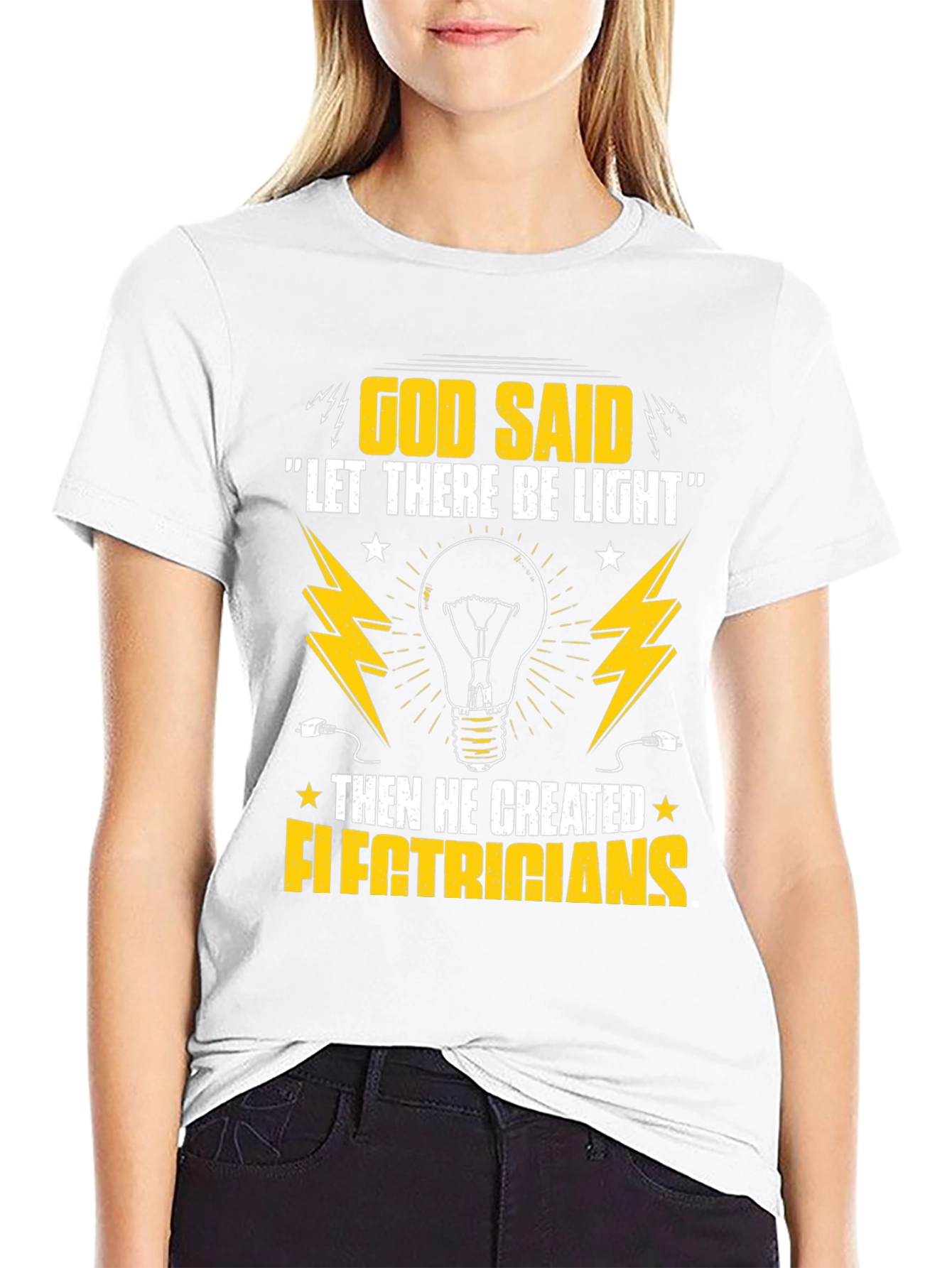 Electrician T-Shirt - God Said Let There Be Light