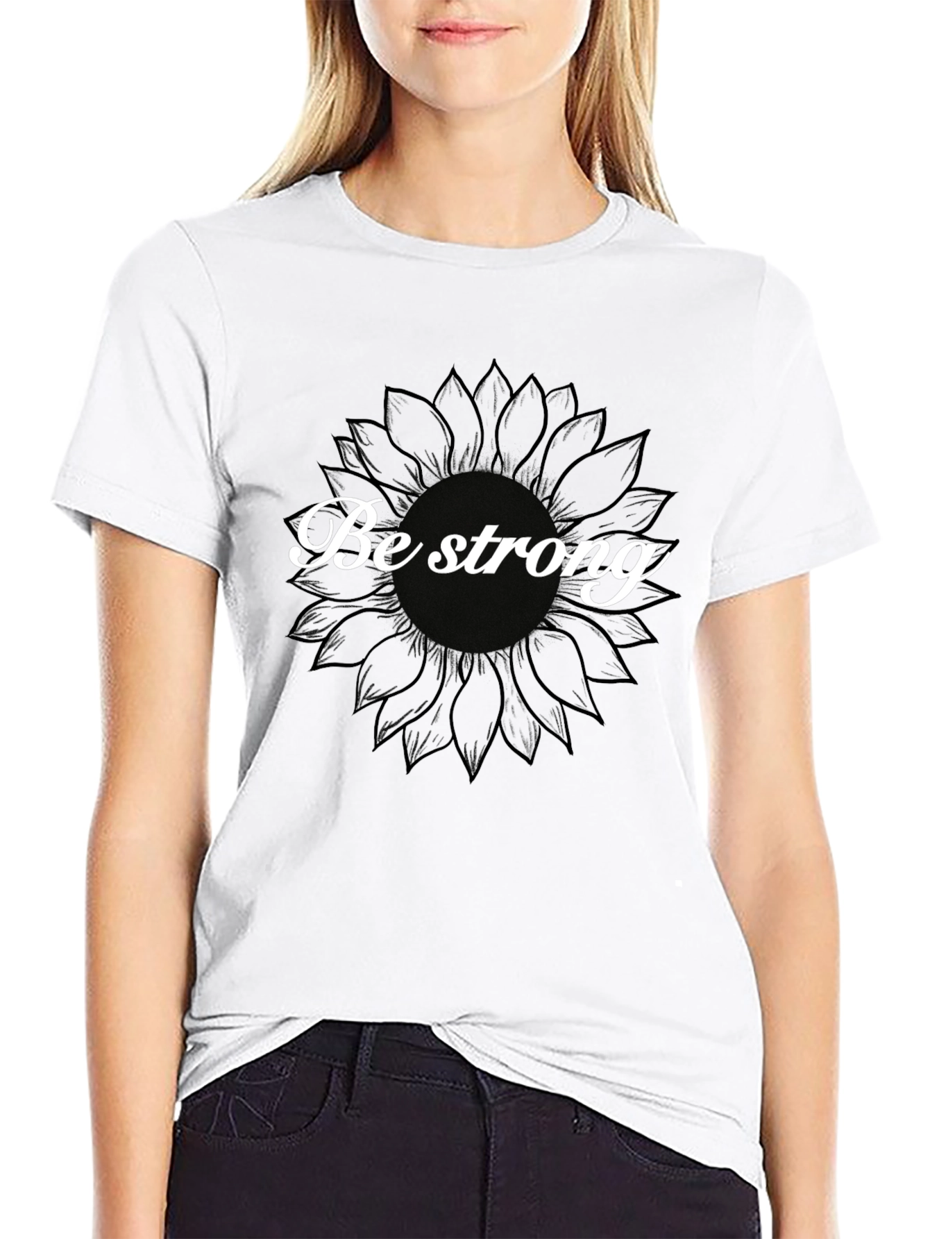 Be Strong Sunflower Graphic Tee