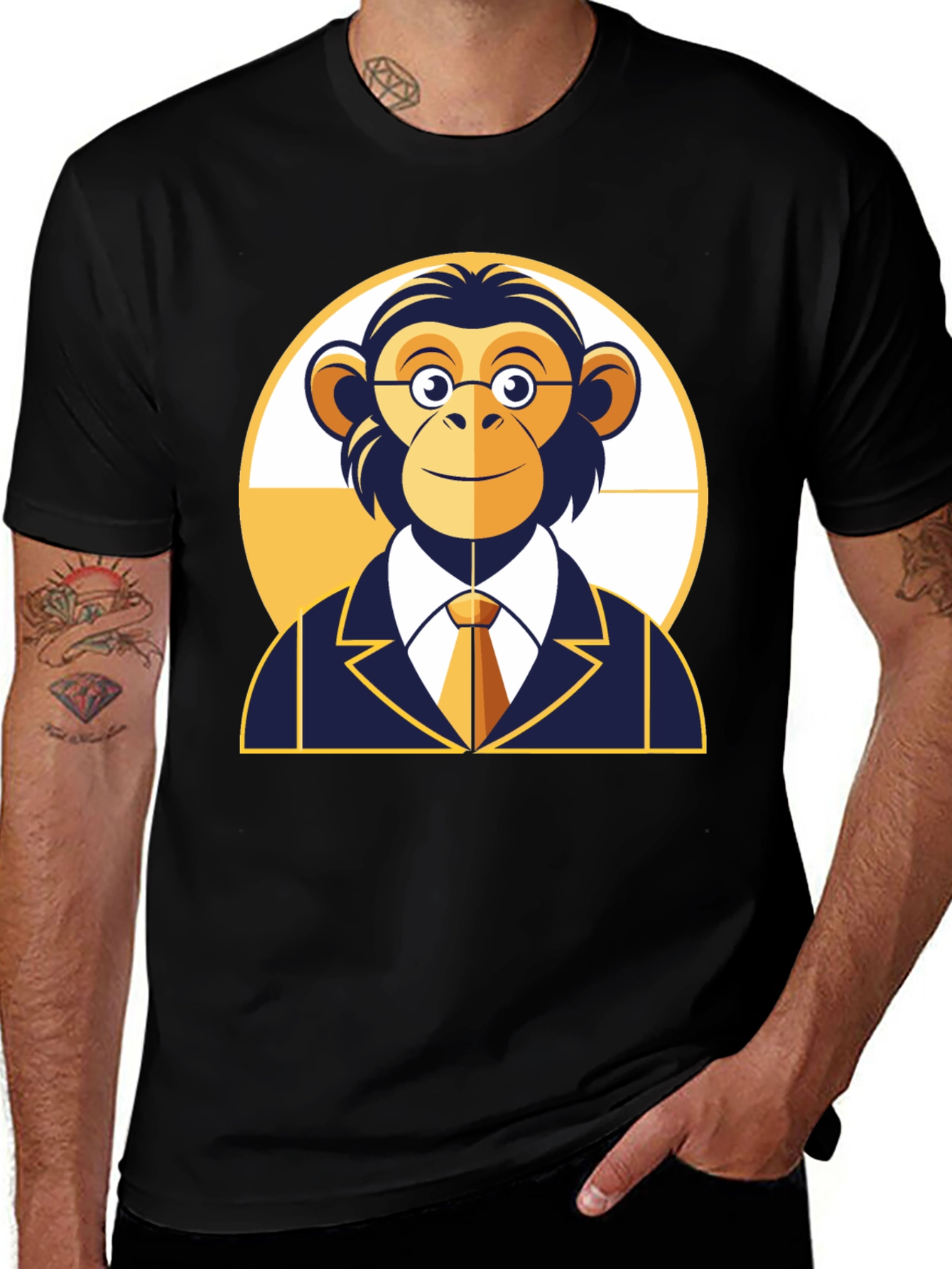 Monkey Business T-Shirt - Funny Ape in Suit