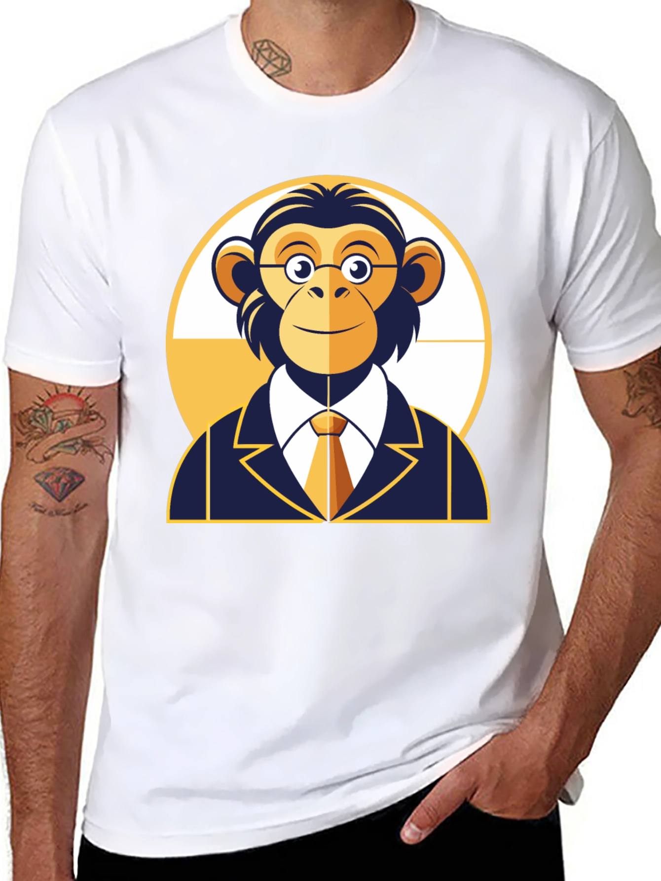 Monkey Business T-Shirt - Funny Ape in Suit
