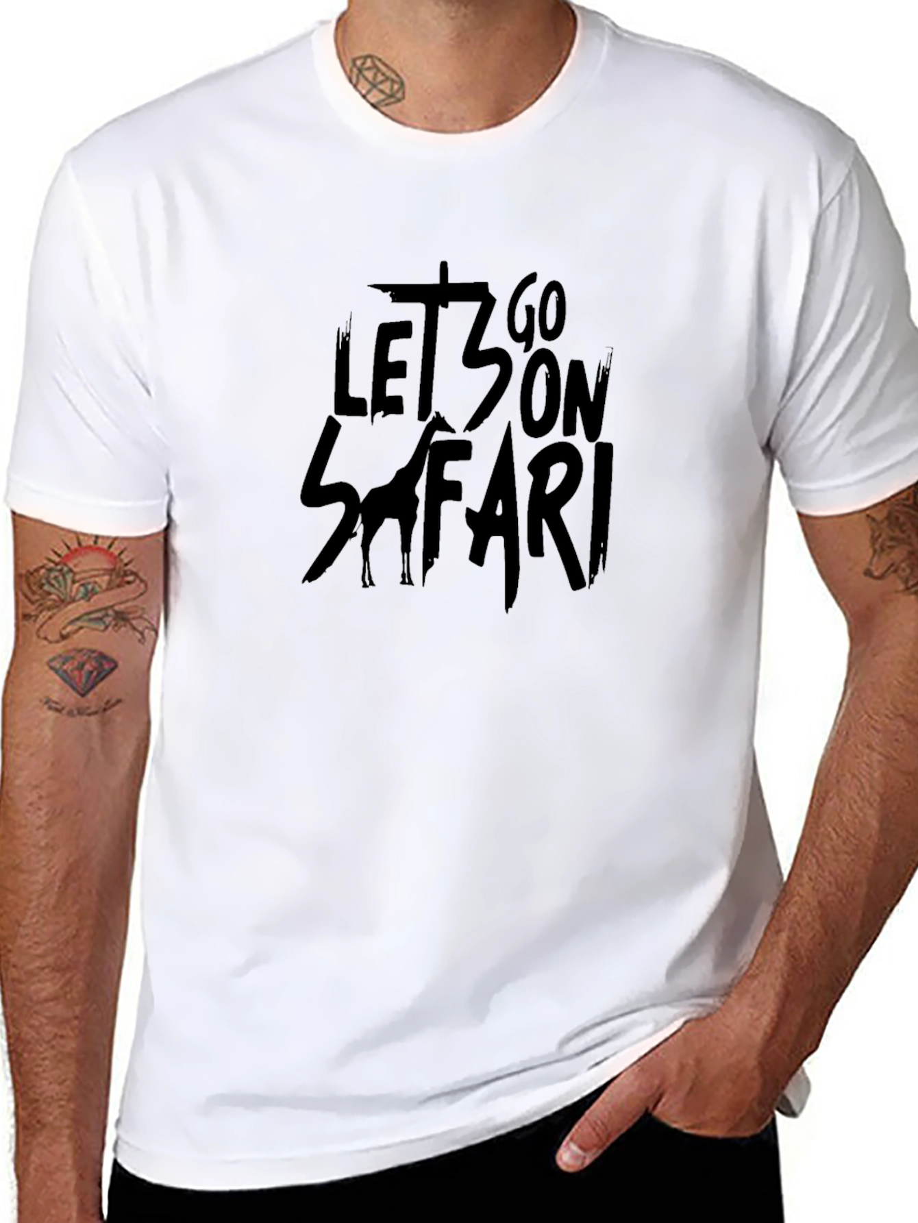 Safari Adventure T-Shirt - Black Graphic Tee