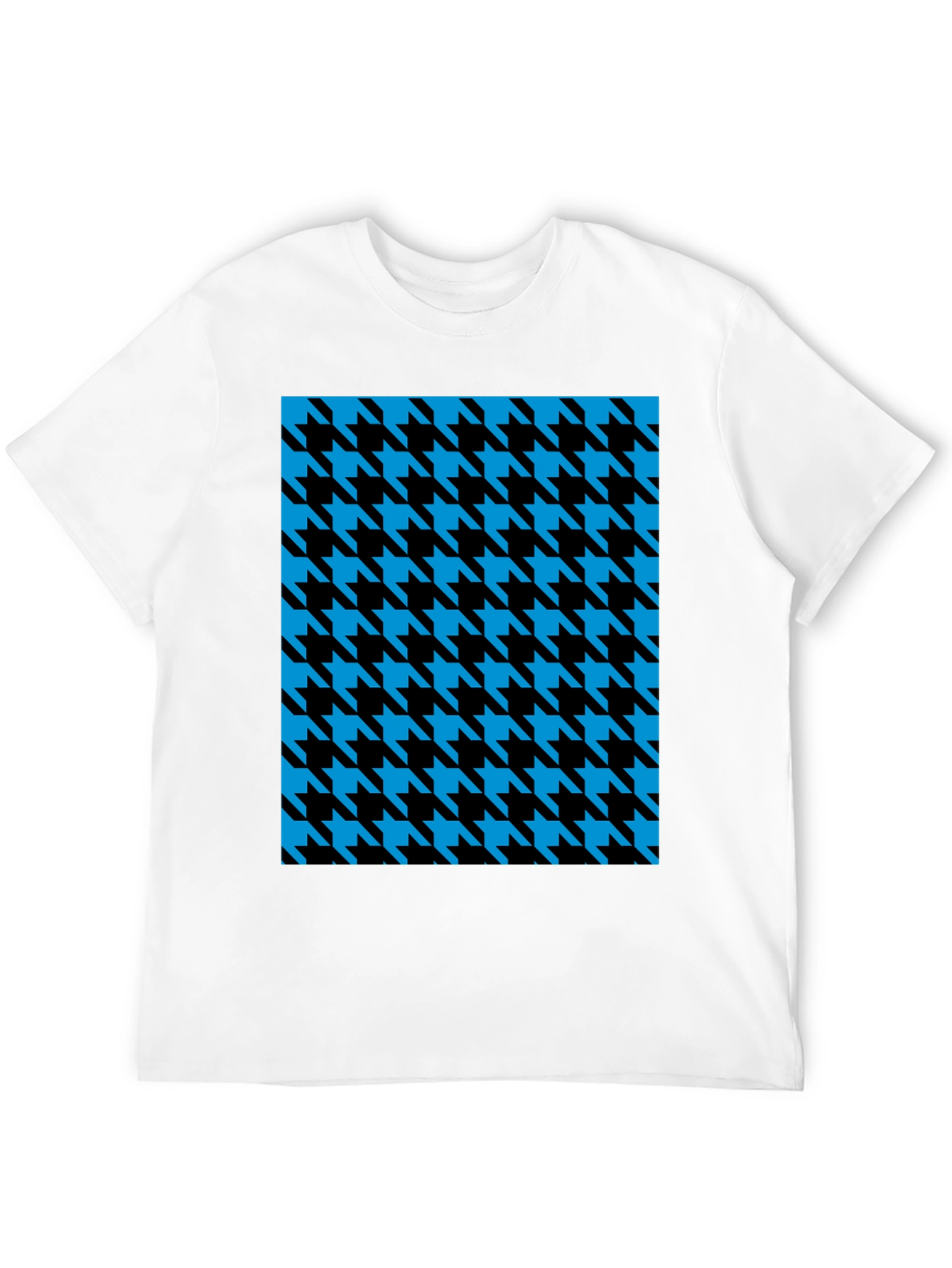 Houndstooth Patterned Black T-Shirt