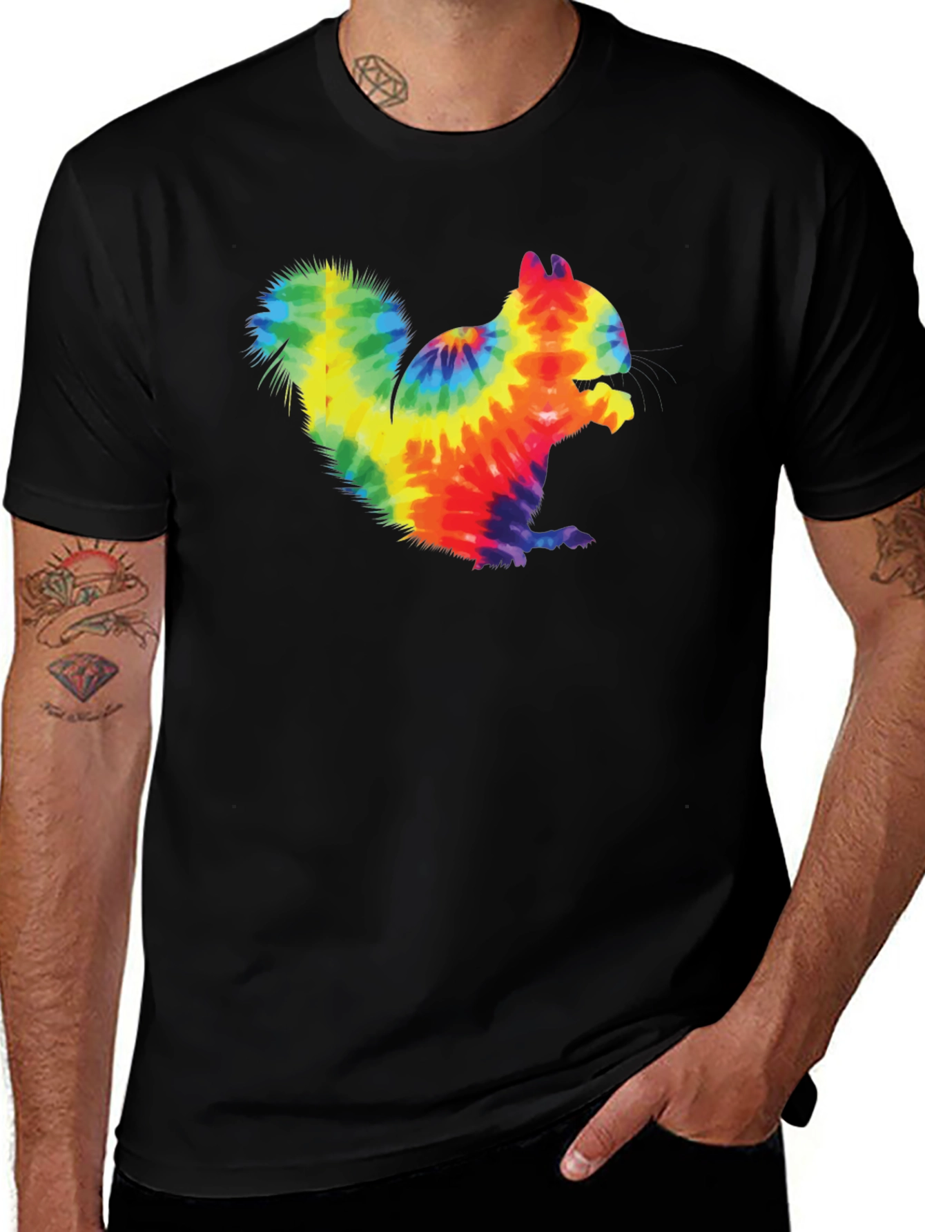 Tie-Dye Squirrel Graphic Tee