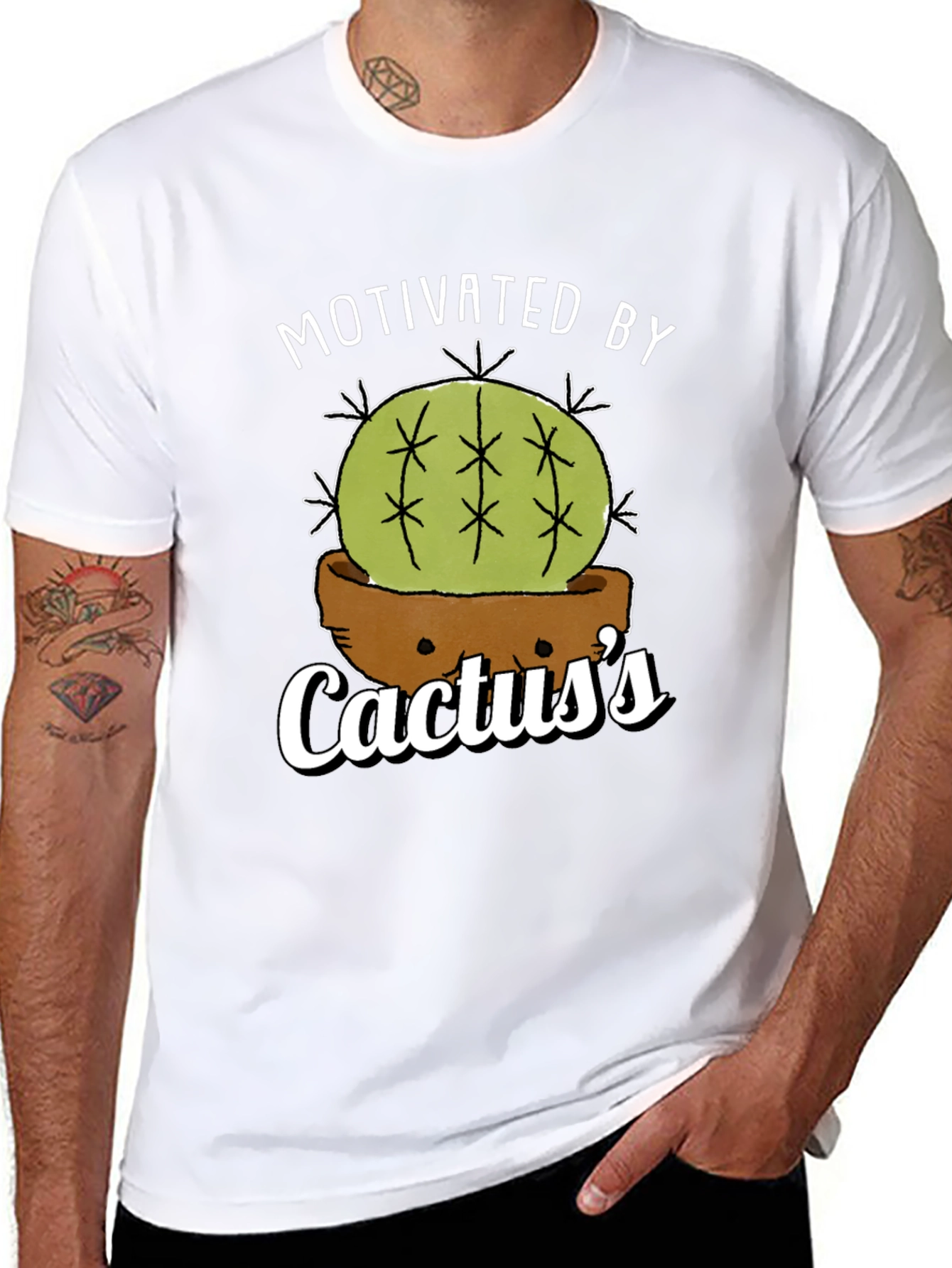 Motivated By Cactuss T-Shirt - Funny Plant Lover Tee