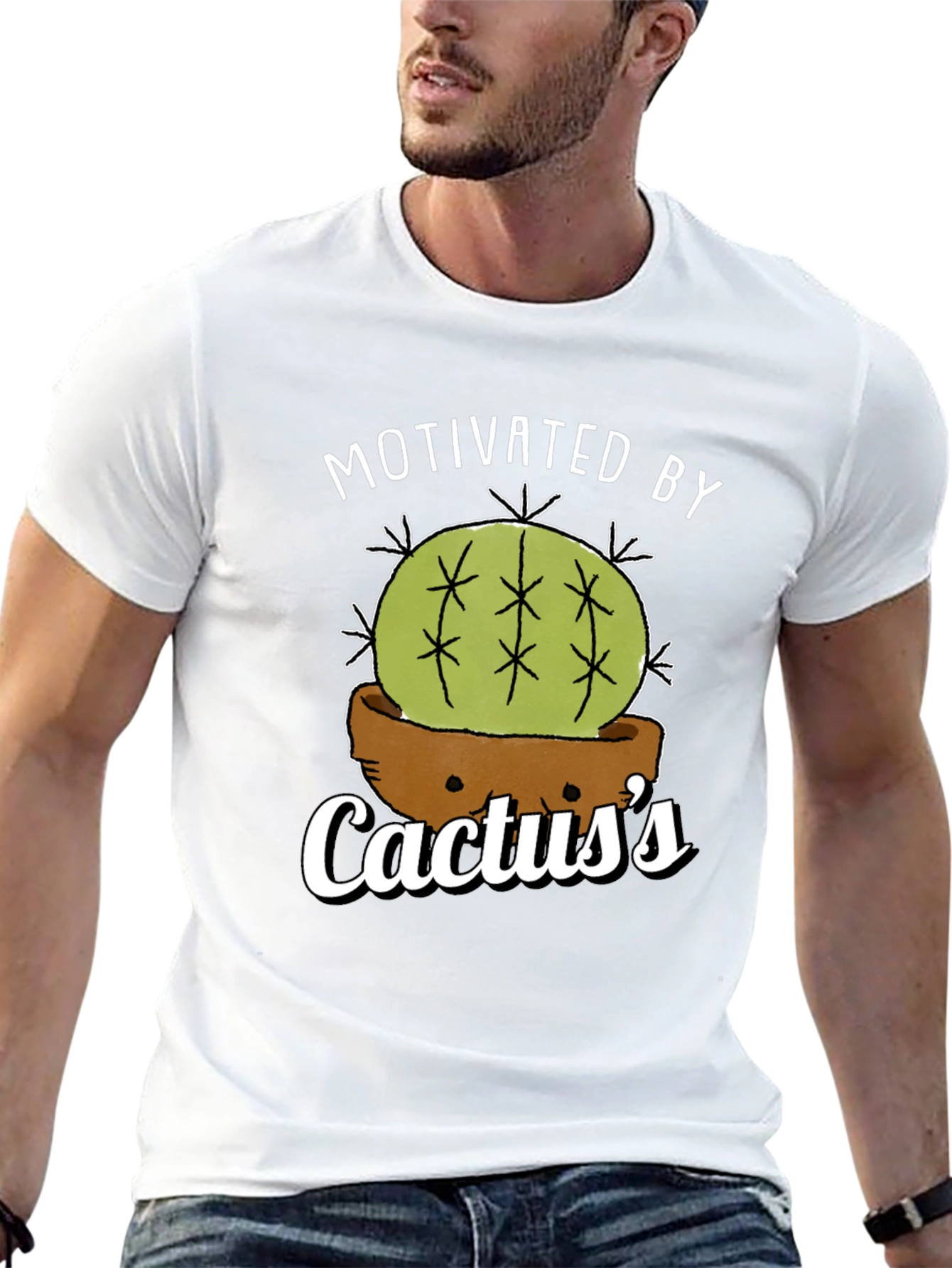 Motivated By Cactuss T-Shirt - Funny Plant Lover Tee