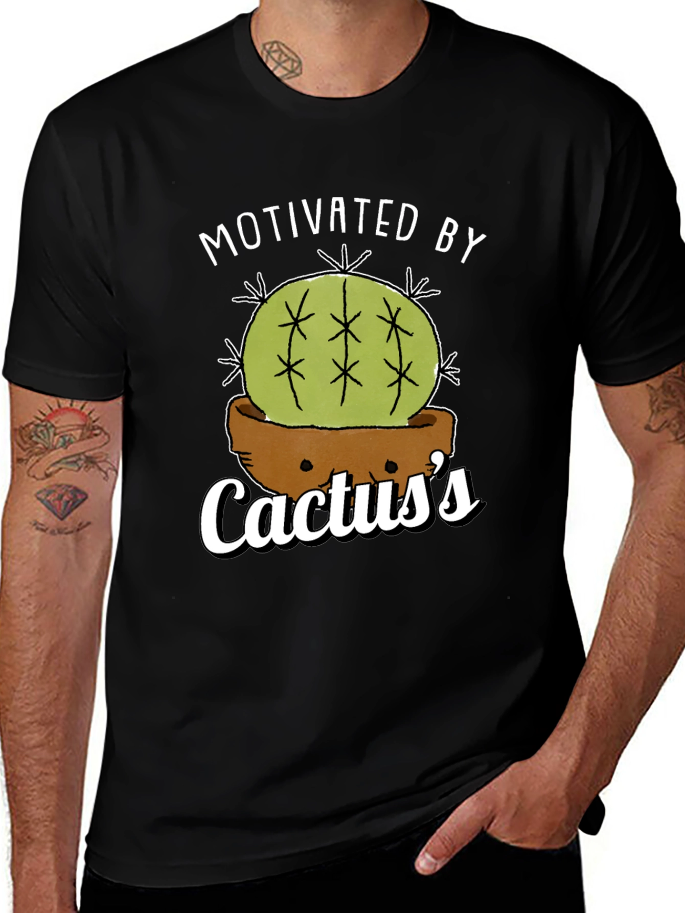 Motivated By Cactuss T-Shirt - Funny Plant Lover Tee