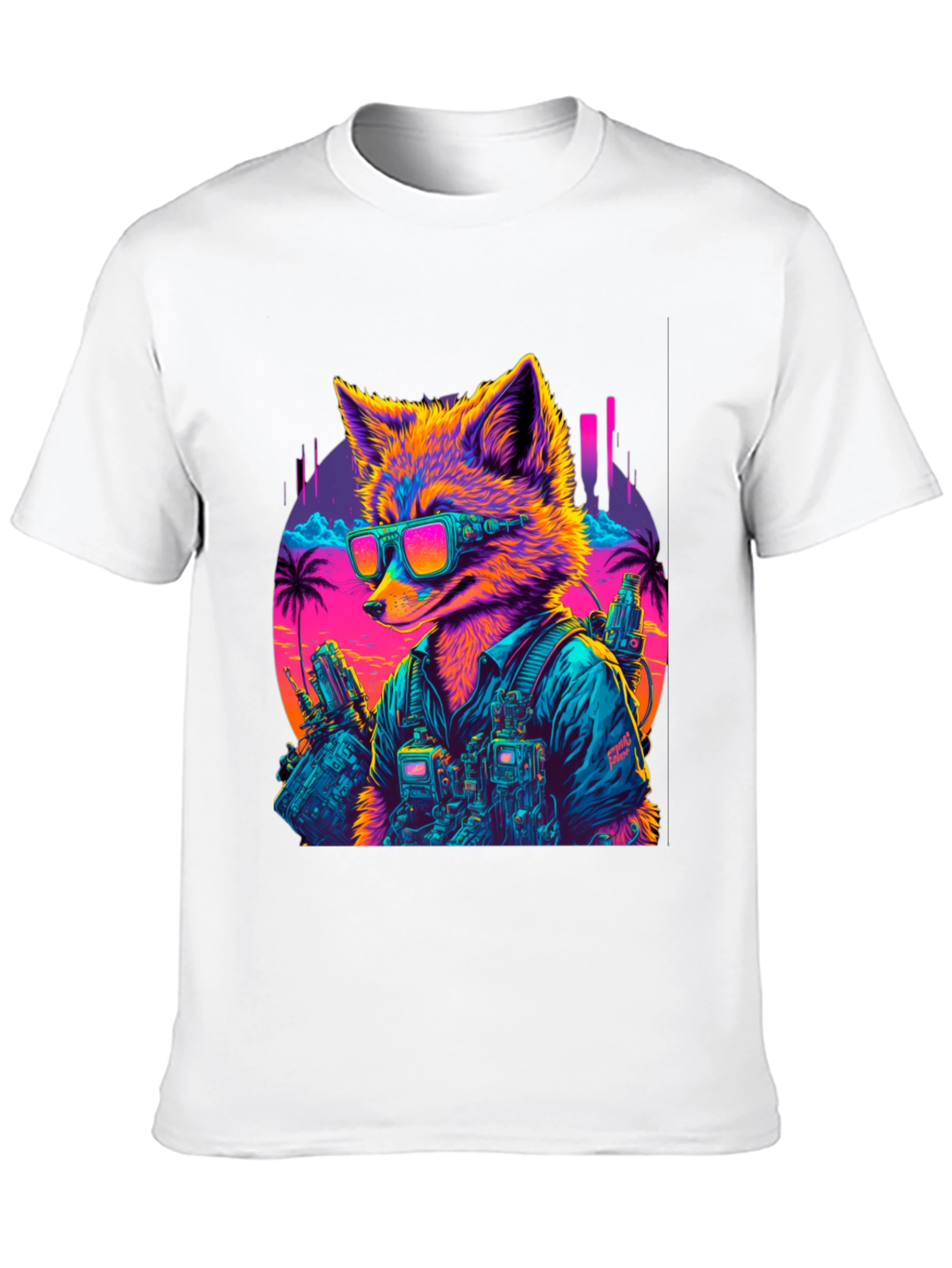 Cyberpunk Fox Graphic T-Shirt