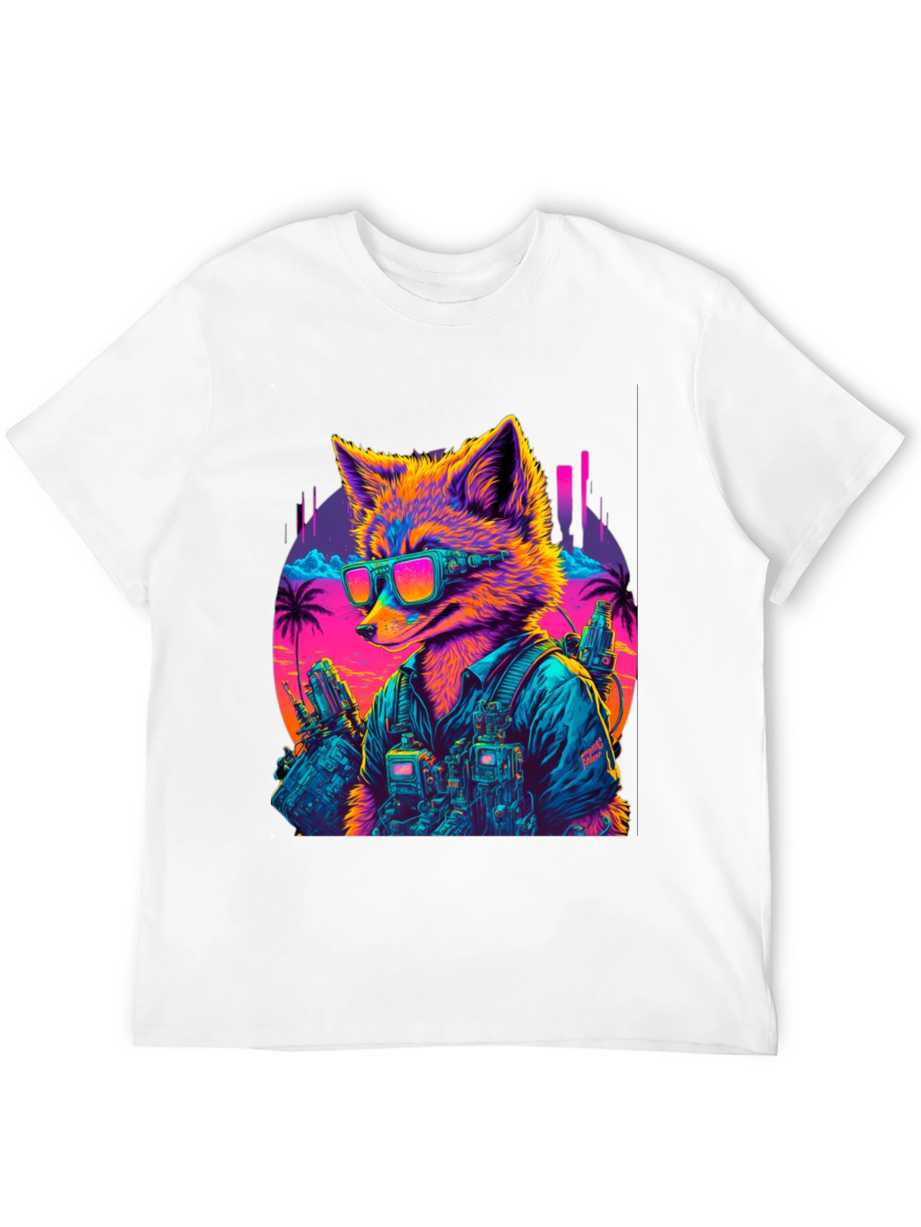 Cyberpunk Fox Graphic T-Shirt