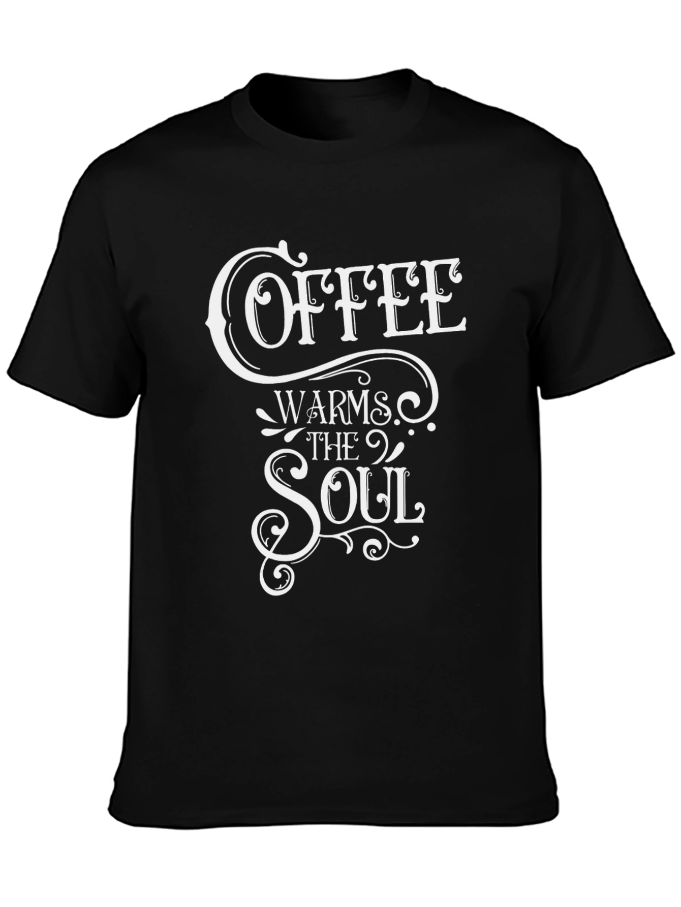 Coffee Warms the Soul Graphic Tee - Black