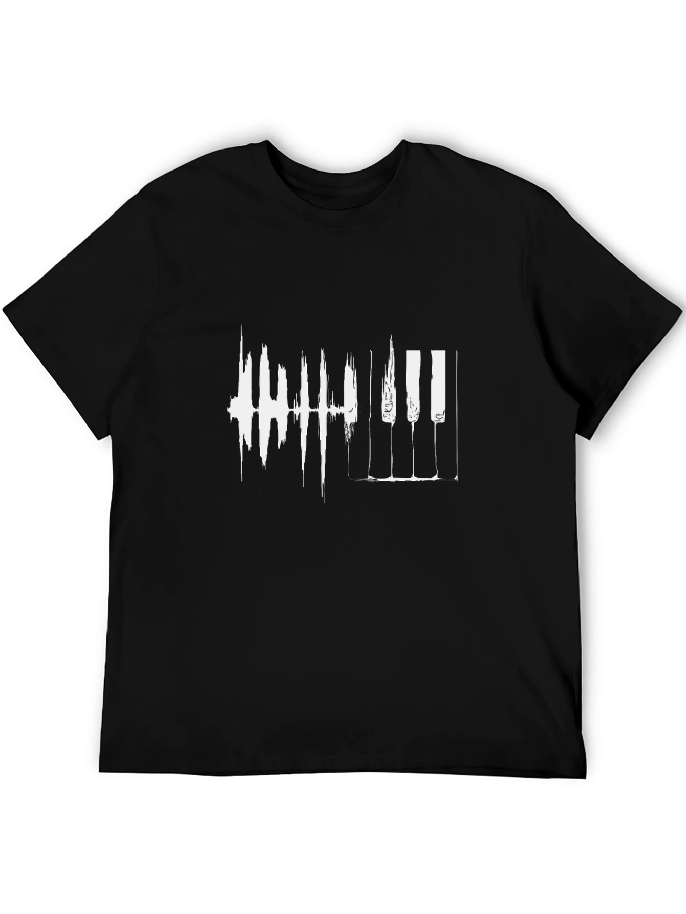 Piano Waveform Graphic Tee - Black