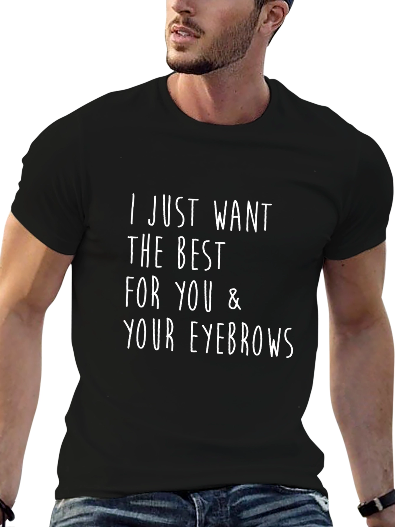 Eyebrow Humor T-Shirt - Unisex Black Tee