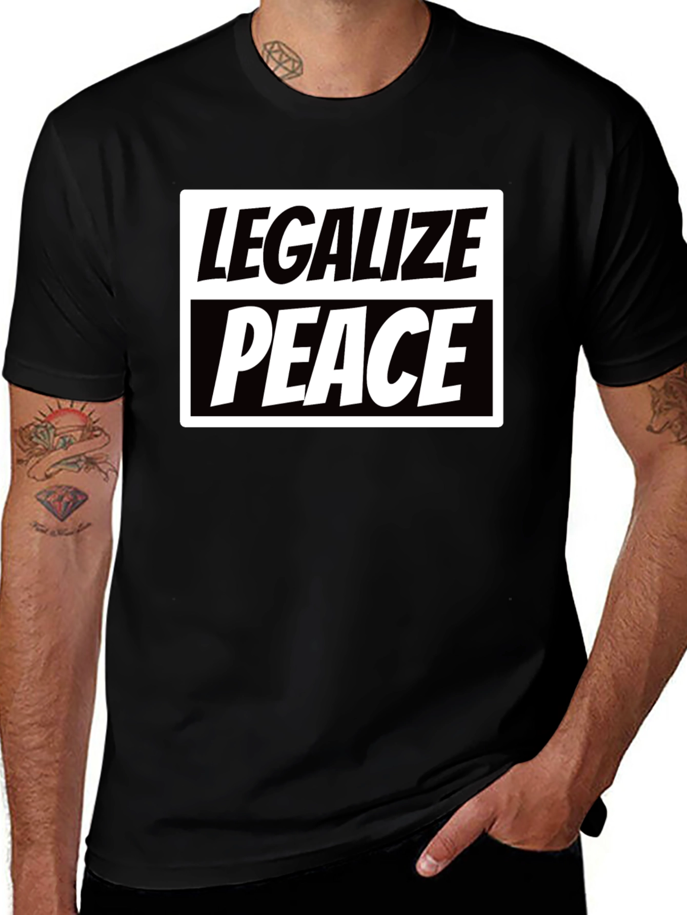 Legalize Peace Graphic T-Shirt - Black