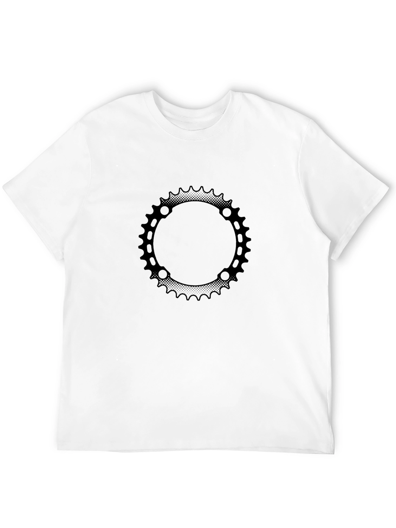 Black Graphic Tee: Bicycle Gear Design
