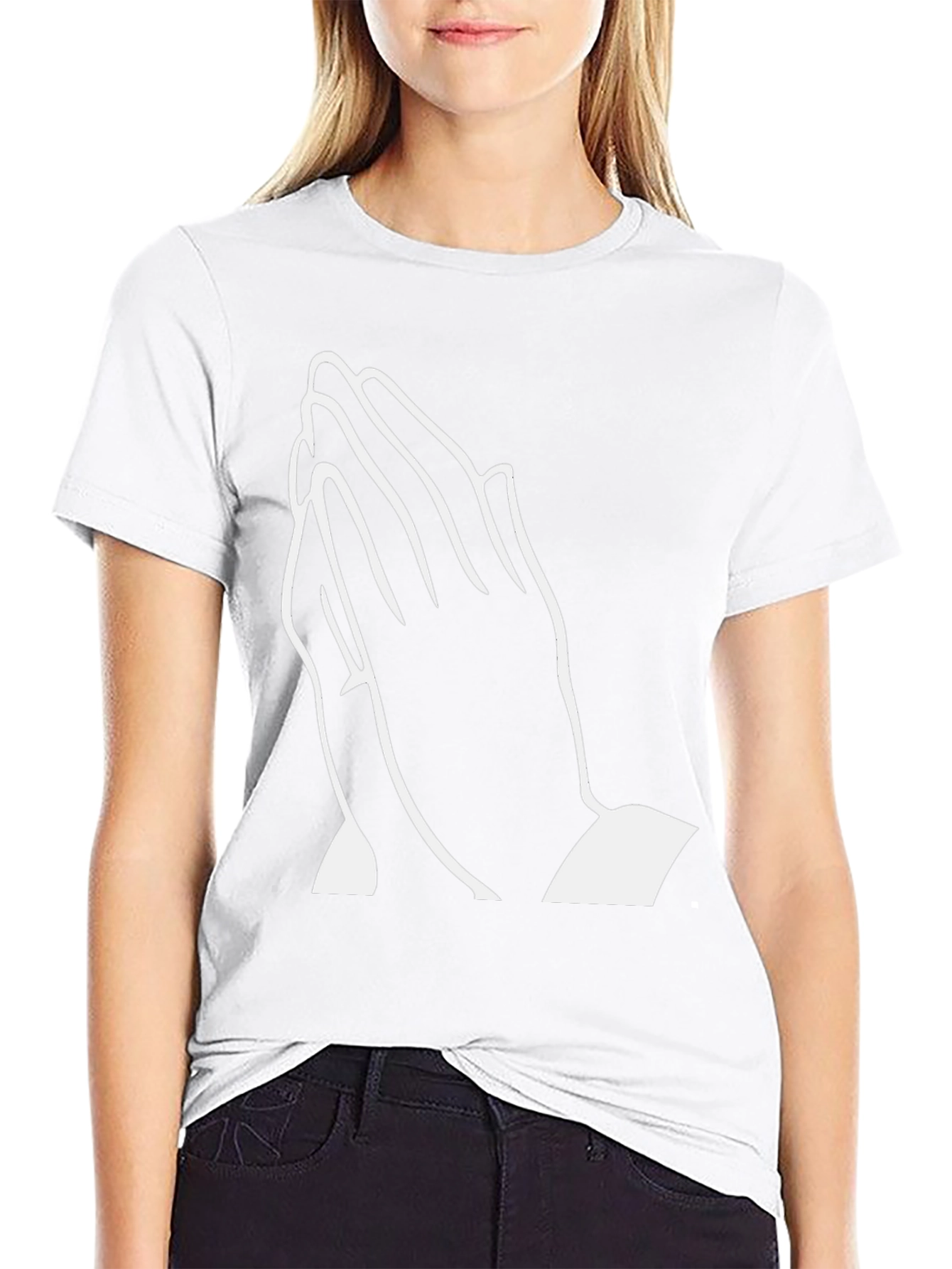 Praying Hands Graphic T-Shirt - Black
