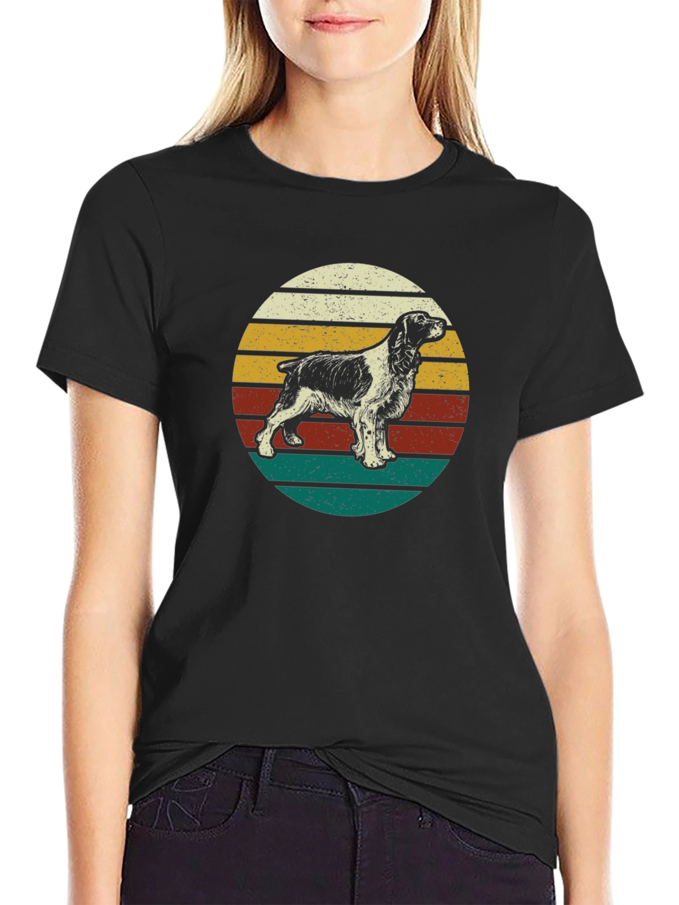 Retro Springer Spaniel T-Shirt - Dog Lover Tee