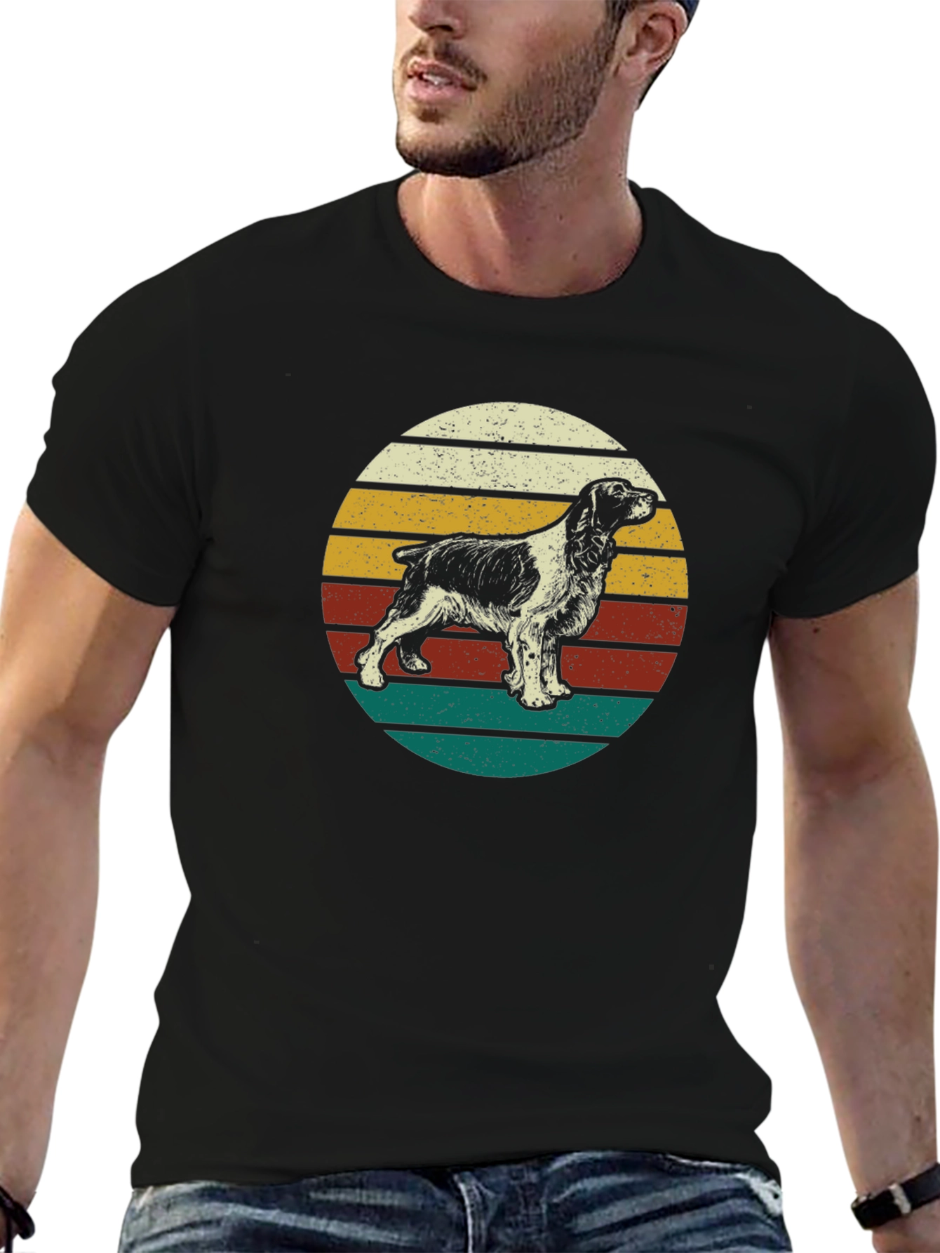 Retro Springer Spaniel T-Shirt - Dog Lover Tee