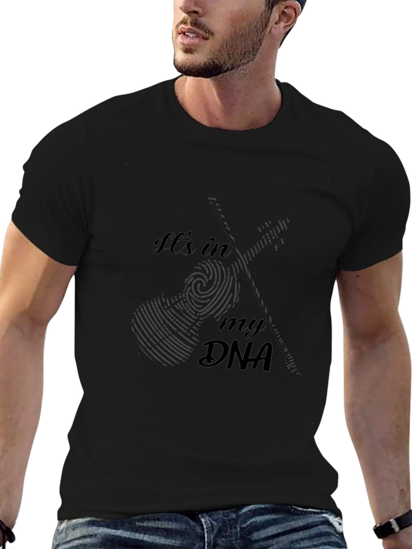 Guitar DNA Black Graphic T-Shirt
