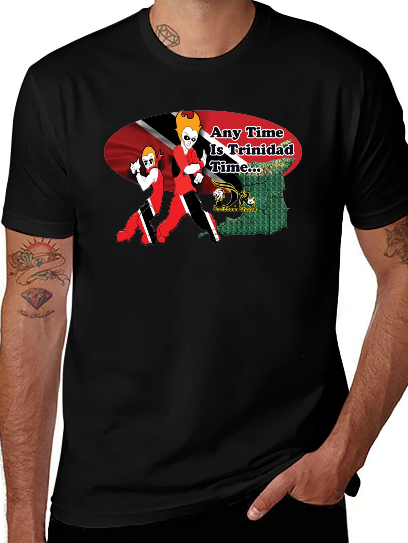 Any Time Is Trinidad Time Black T-Shirt