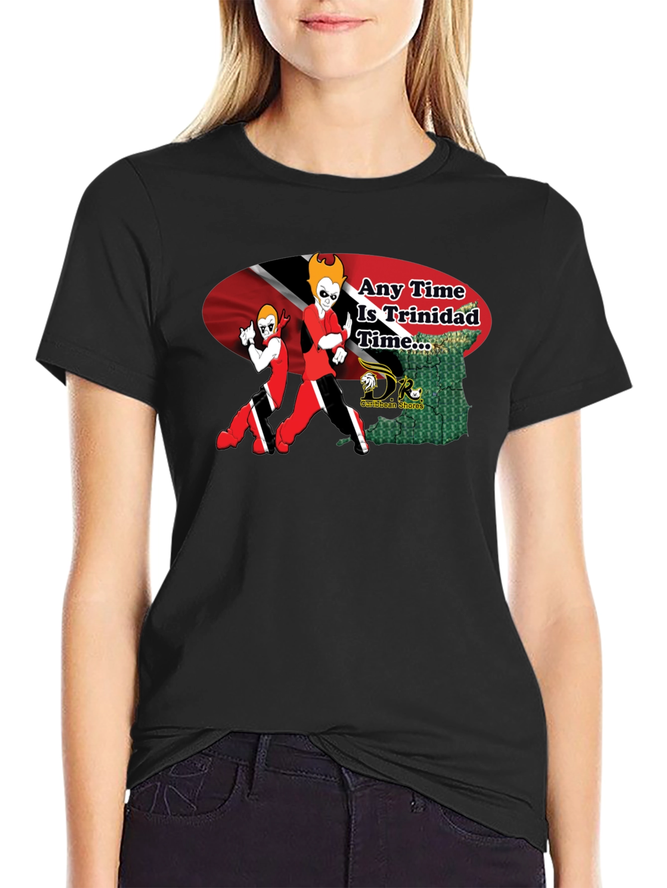 Any Time Is Trinidad Time Black T-Shirt