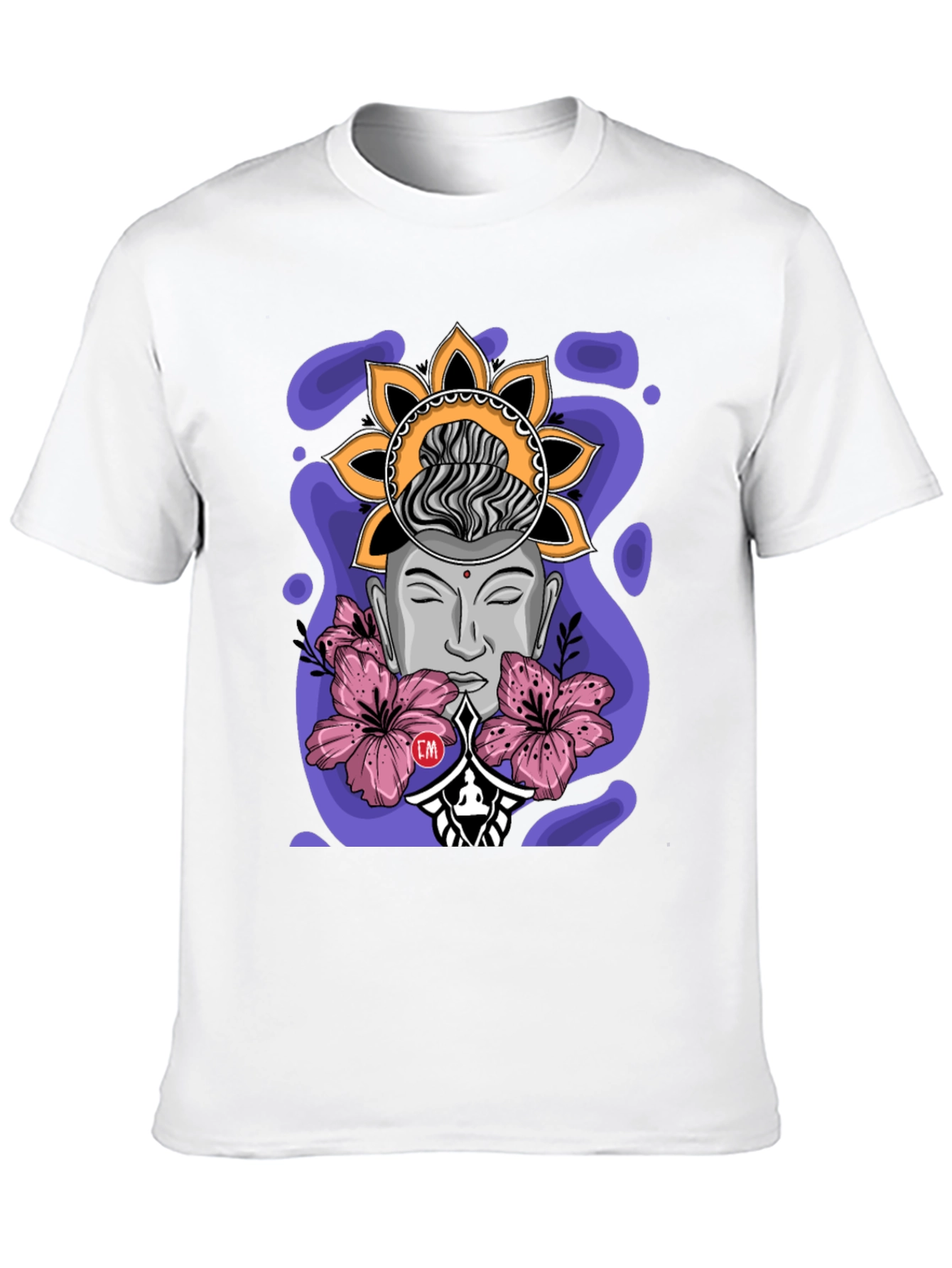 Meditative Buddha Graphic T-Shirt - Black