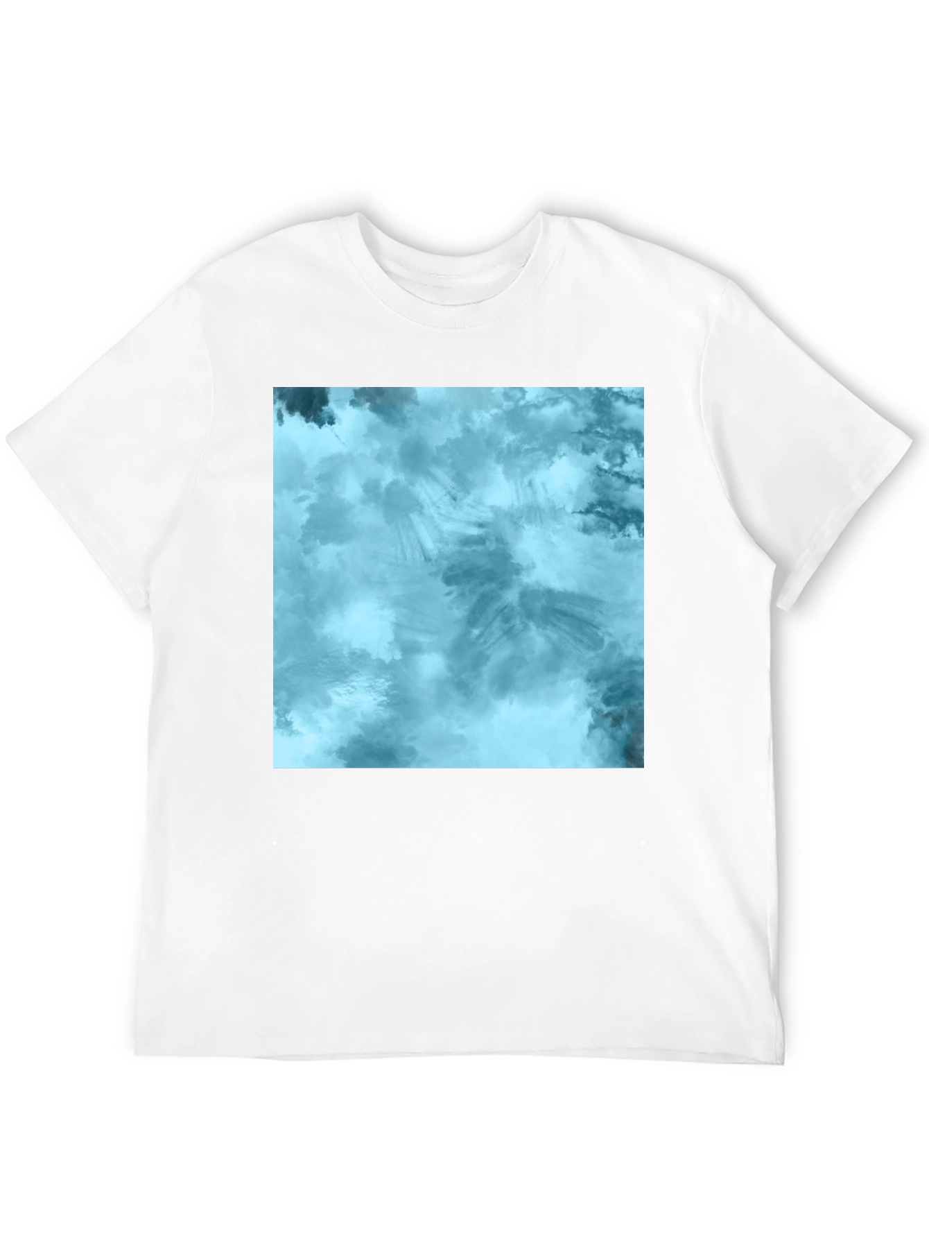 Abstract Blue Tie-Dye Graphic Tee - Soft Cotton Blend
