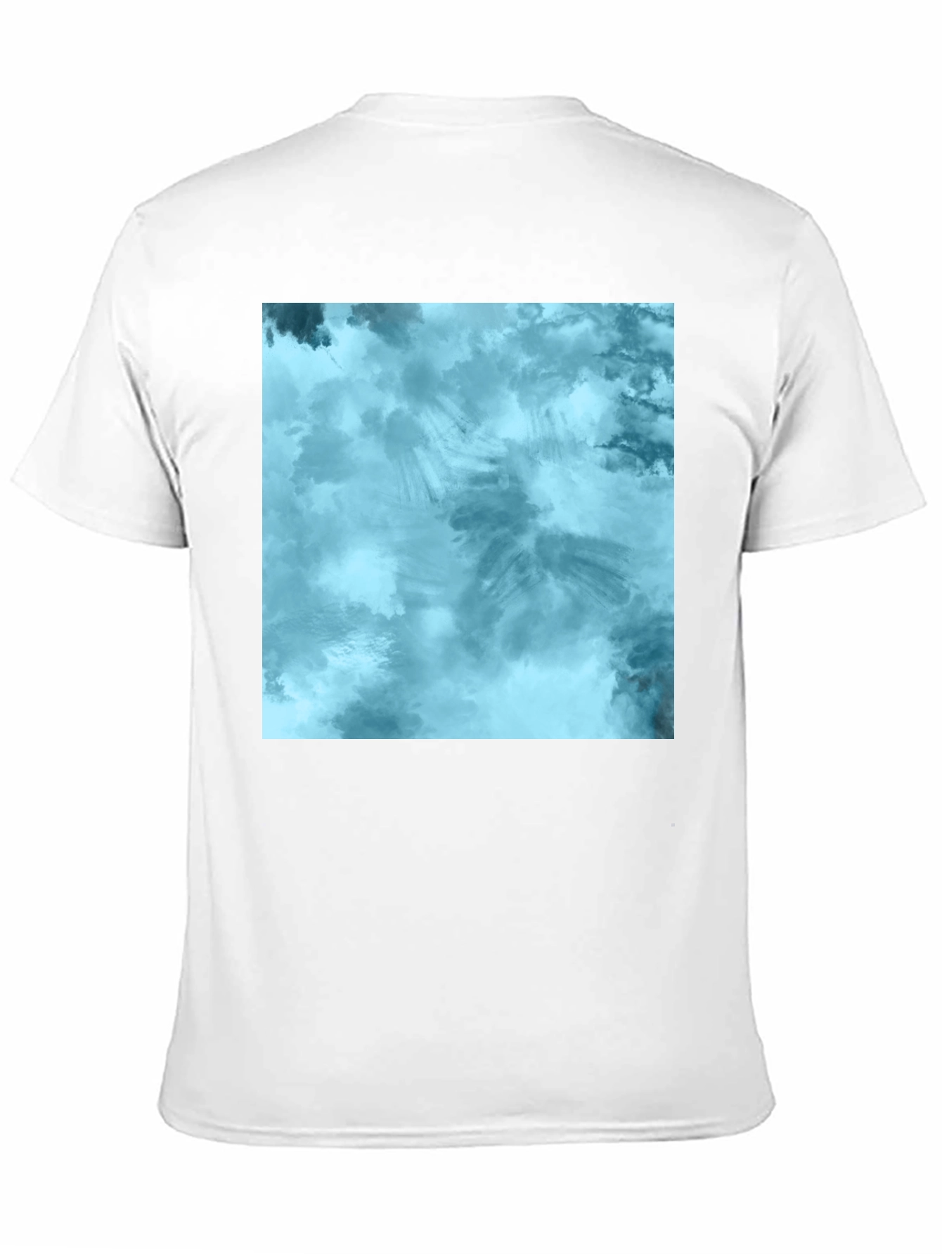 Abstract Blue Tie-Dye Graphic Tee - Soft Cotton Blend