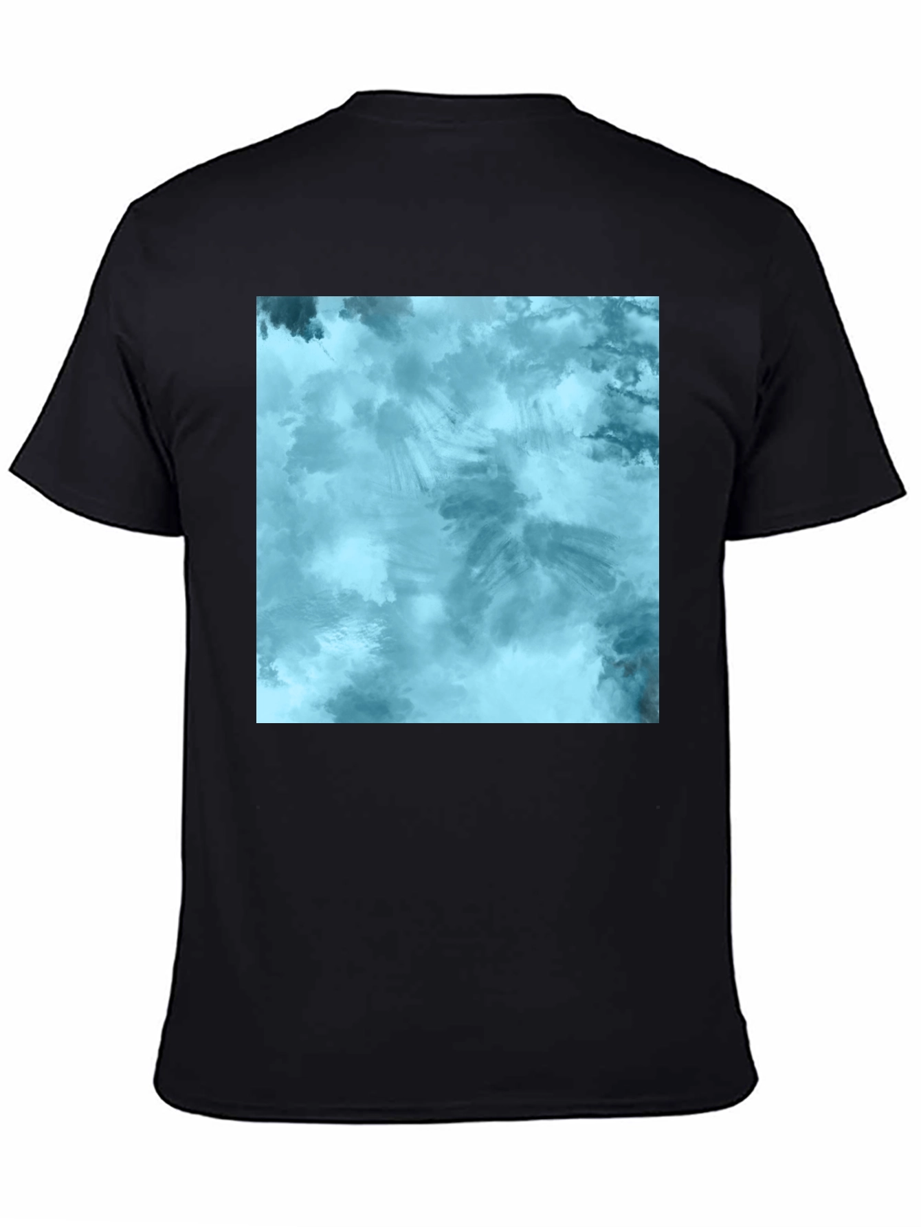 Abstract Blue Tie-Dye Graphic Tee - Soft Cotton Blend