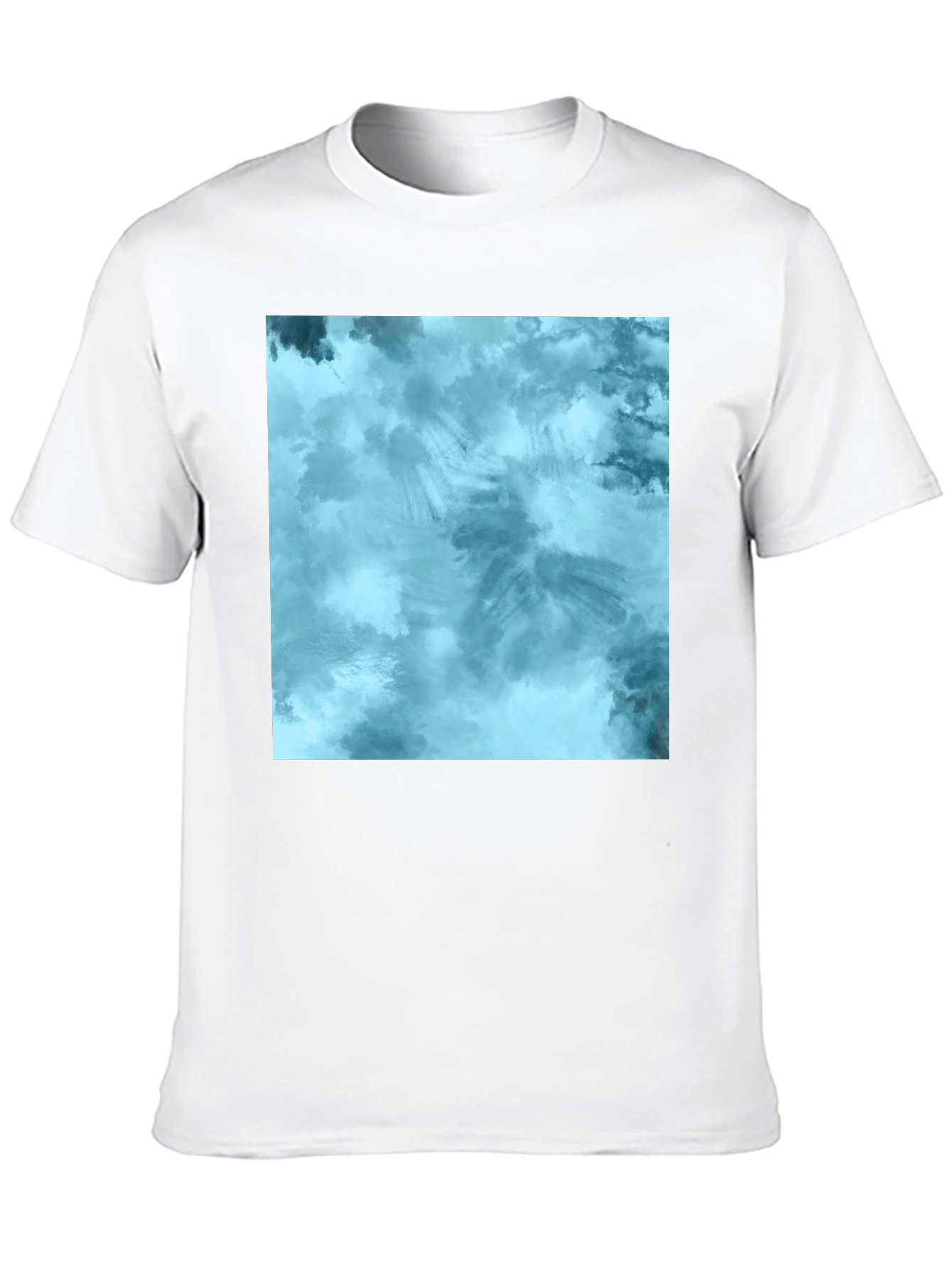 Abstract Blue Tie-Dye Graphic Tee - Soft Cotton Blend
