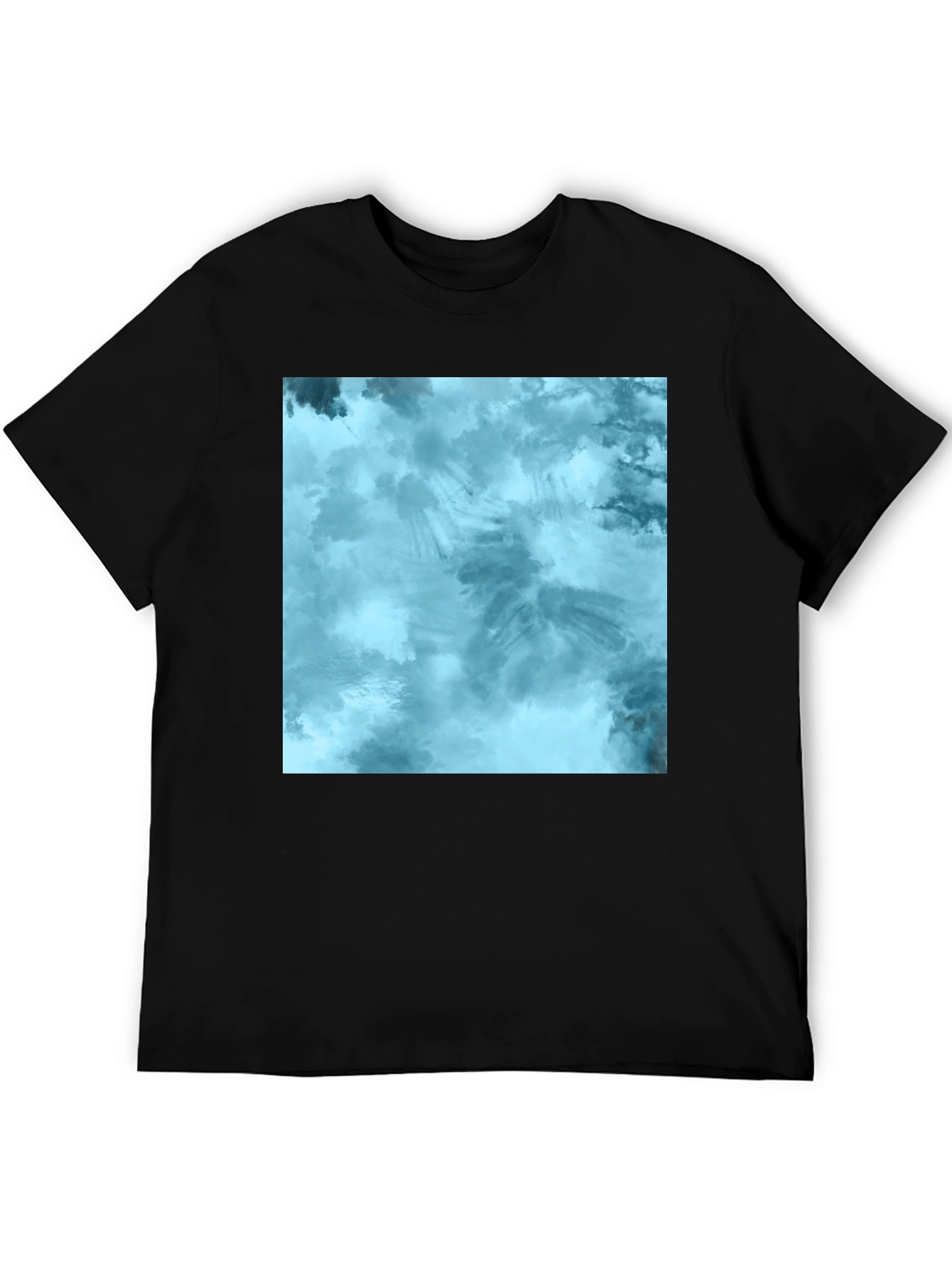 Abstract Blue Tie-Dye Graphic Tee - Soft Cotton Blend