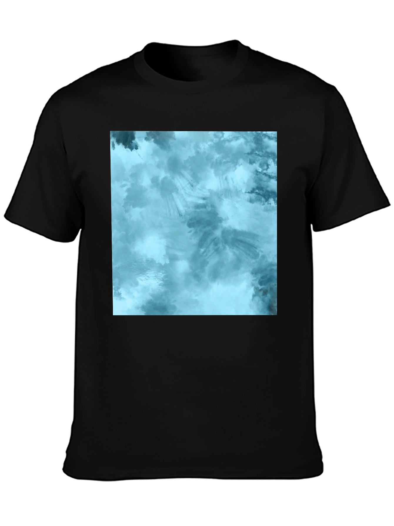 Abstract Blue Tie-Dye Graphic Tee - Soft Cotton Blend