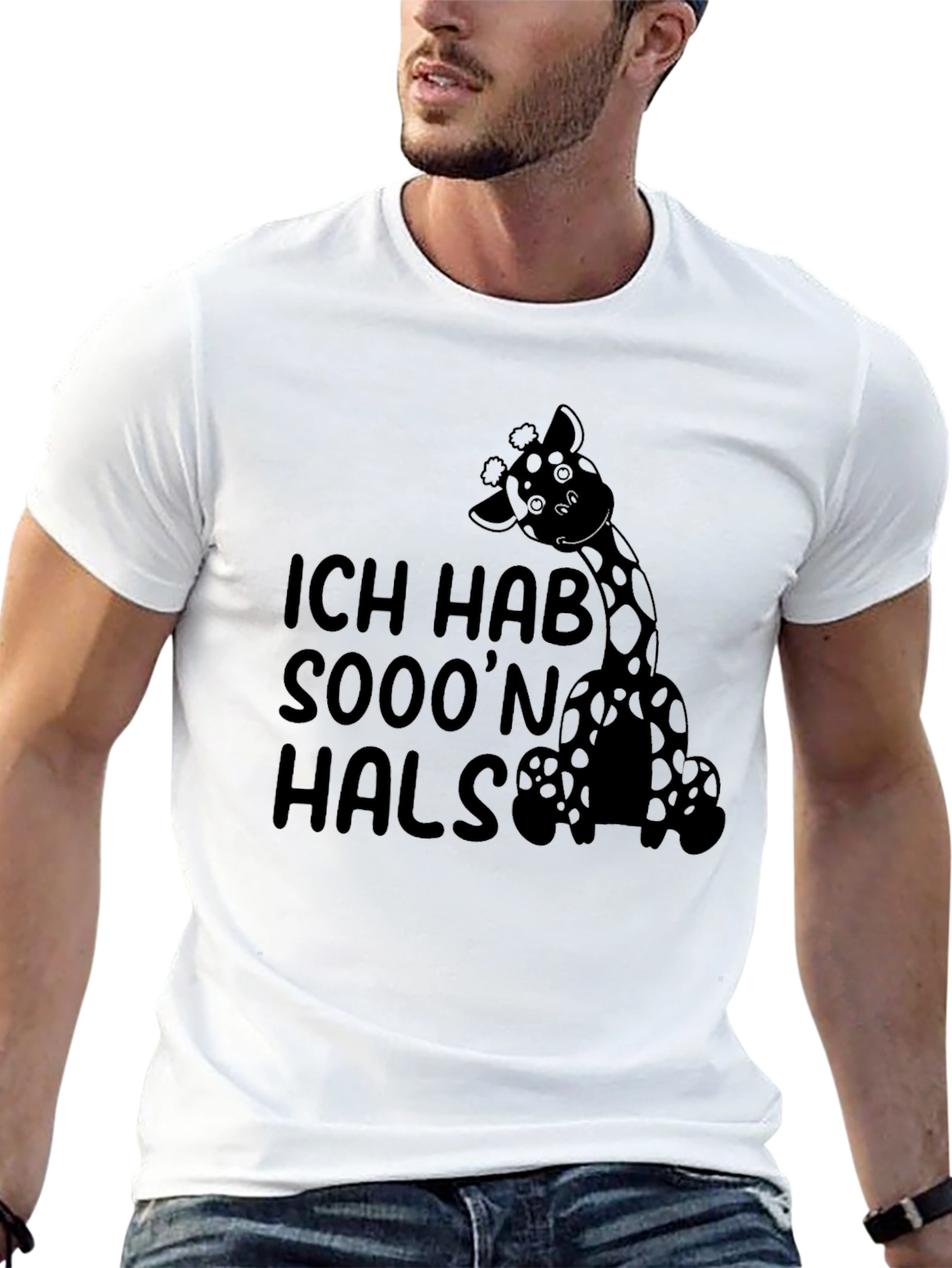 Funny Giraffe T-Shirt - Ich Hab Sooon Hals