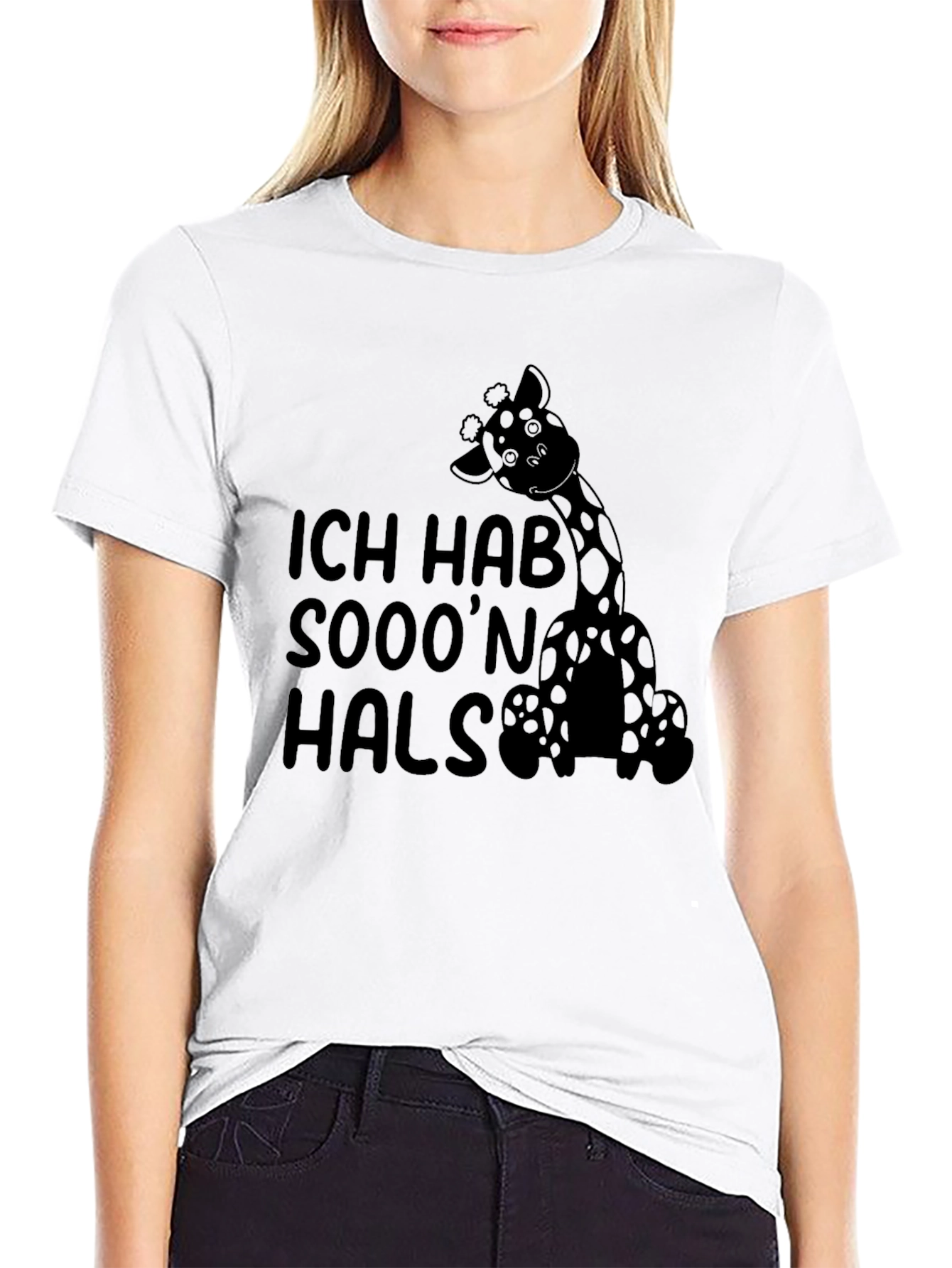 Funny Giraffe T-Shirt - Ich Hab Sooon Hals