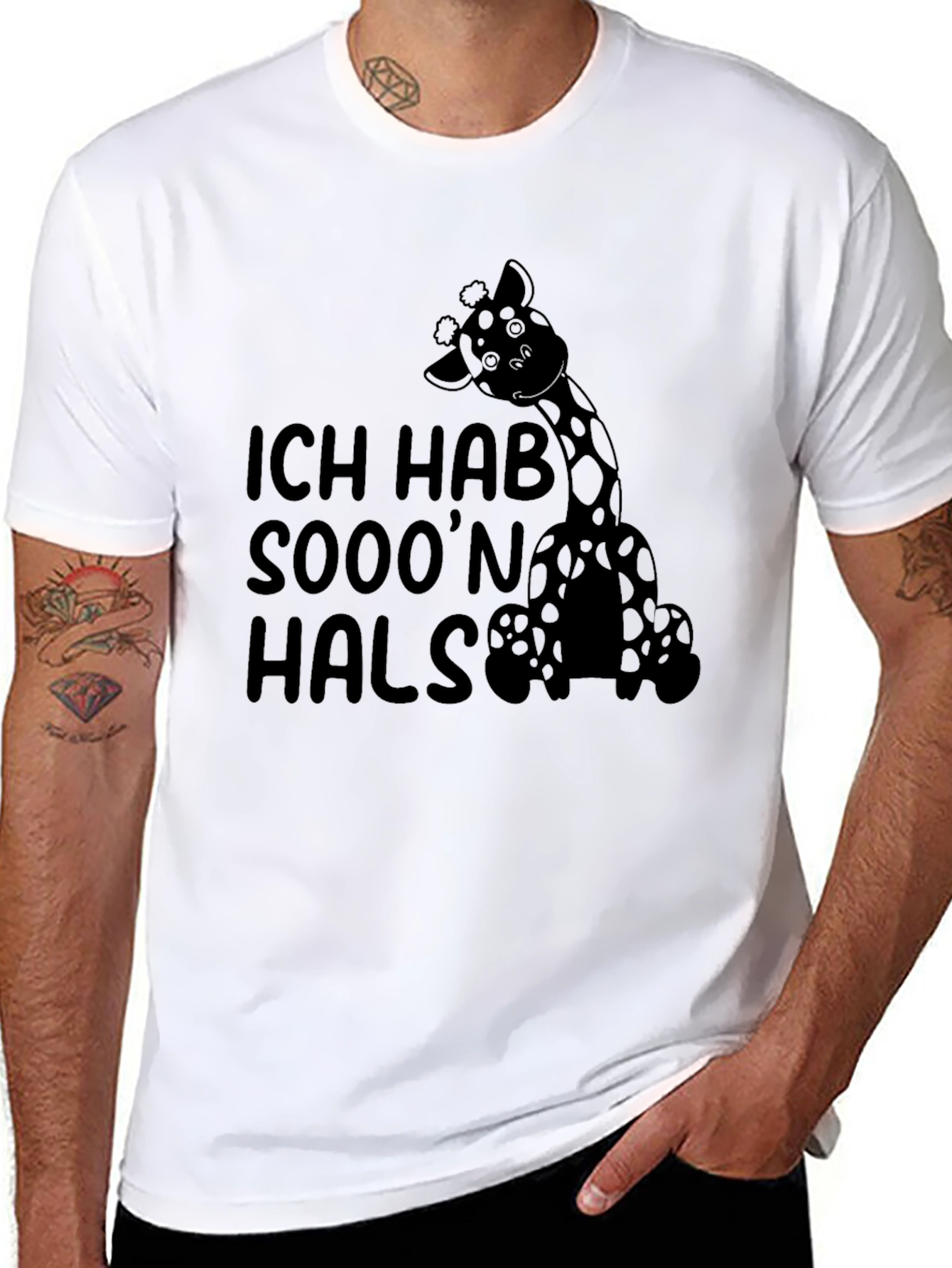 Funny Giraffe T-Shirt - Ich Hab Sooon Hals