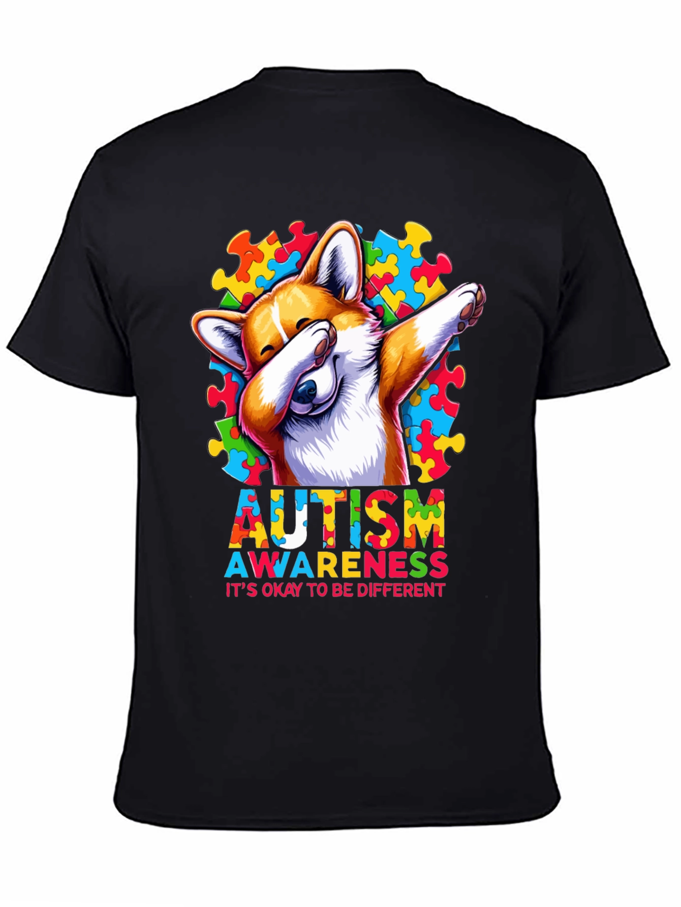 Autism Awareness Corgi Dab T-Shirt