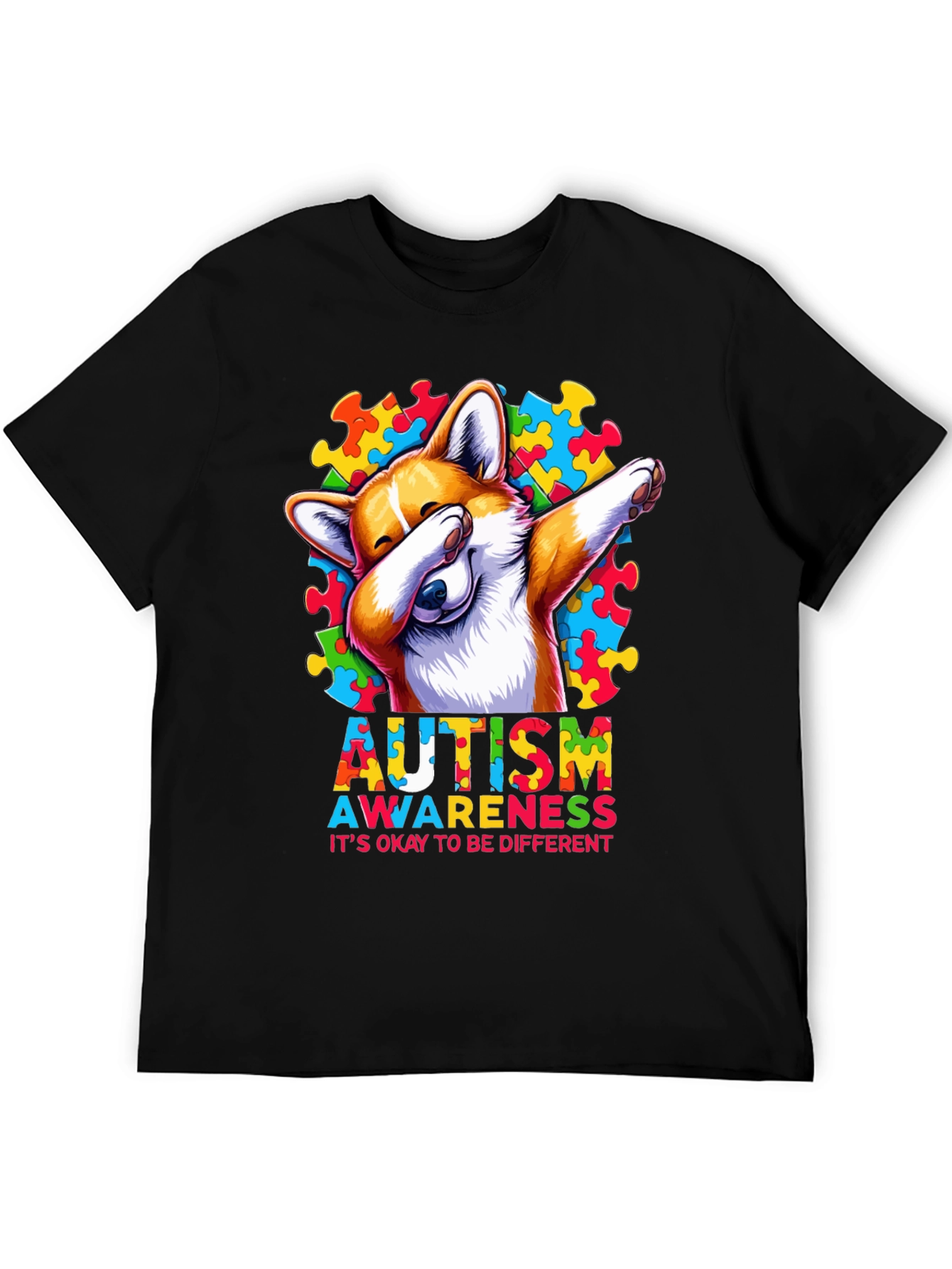Autism Awareness Corgi Dab T-Shirt