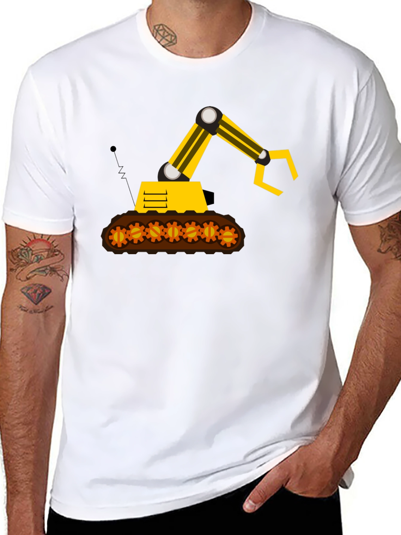 Construction Digger Graphic Tee - Black