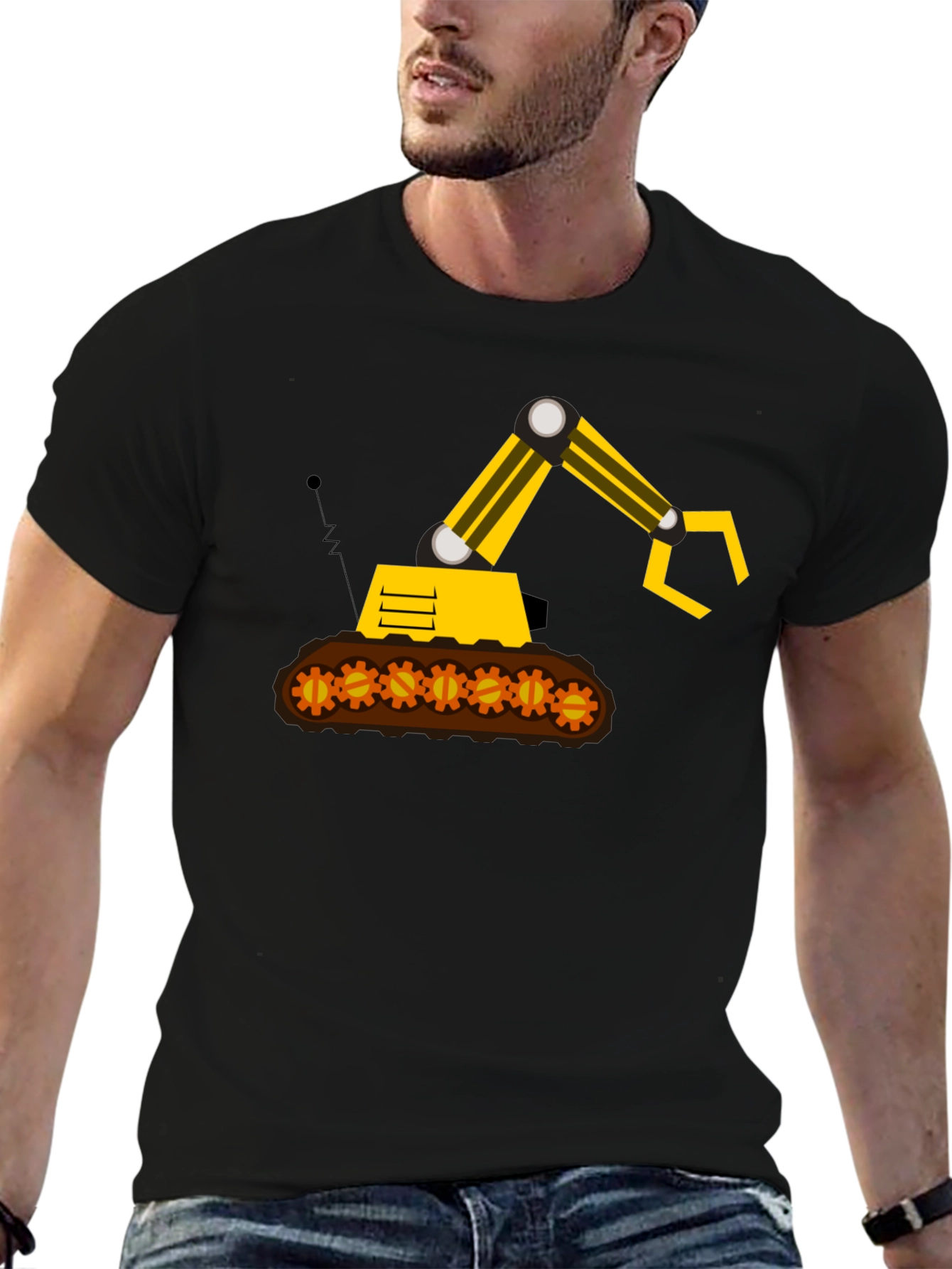 Construction Digger Graphic Tee - Black