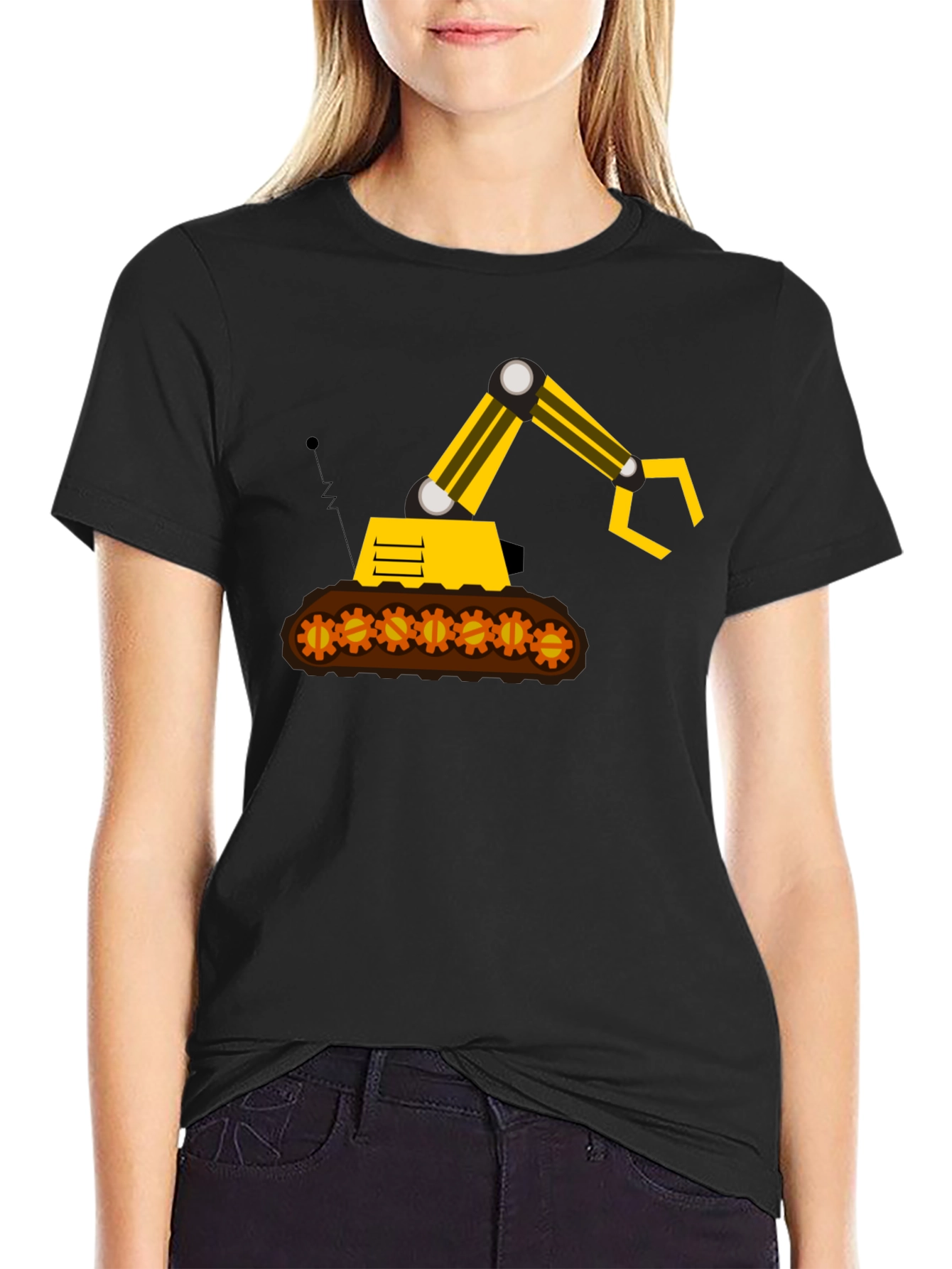 Construction Digger Graphic Tee - Black