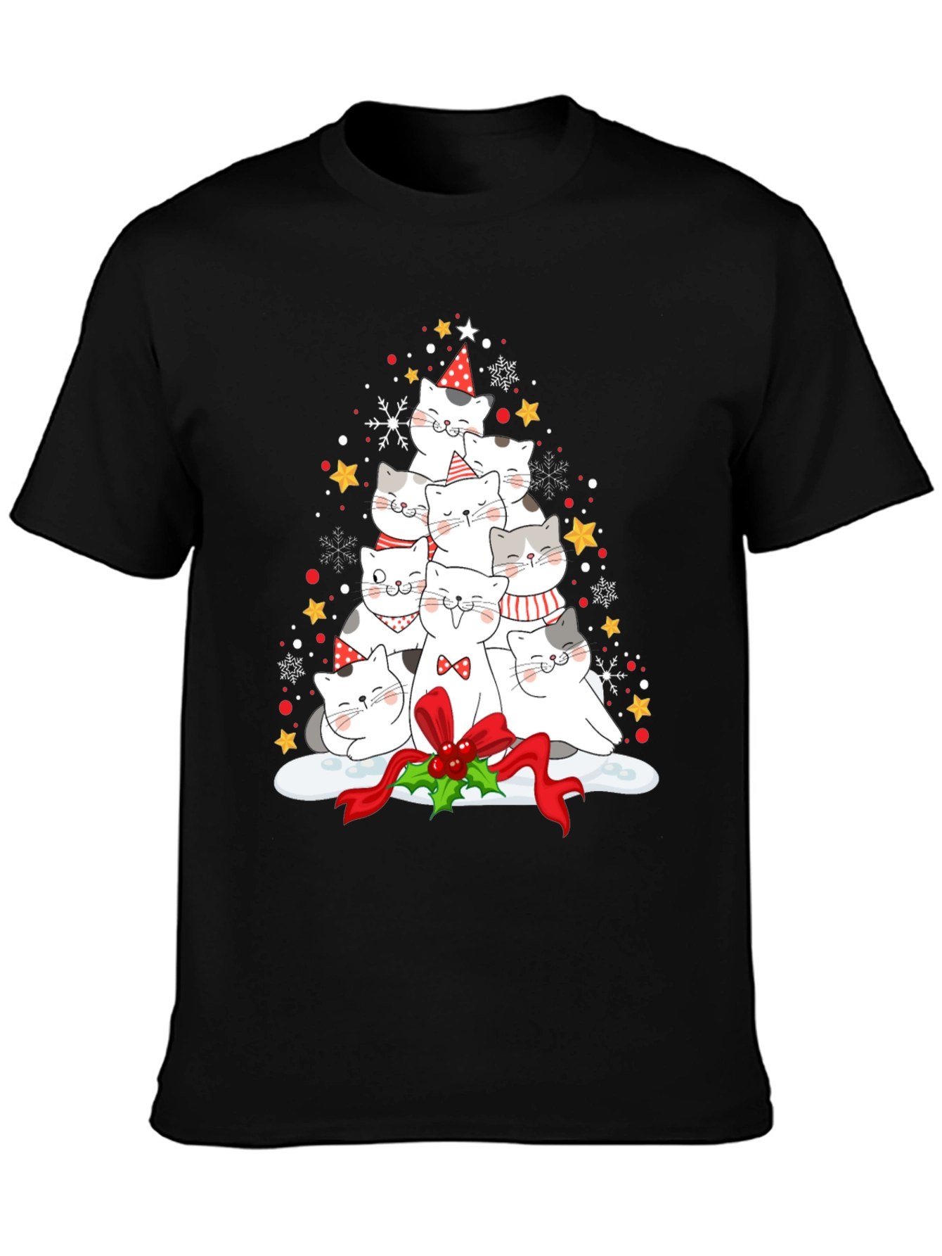 Festive Cat Christmas Tree T-Shirt