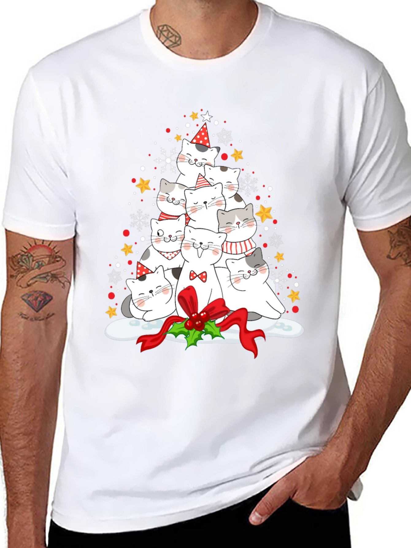 Festive Cat Christmas Tree T-Shirt