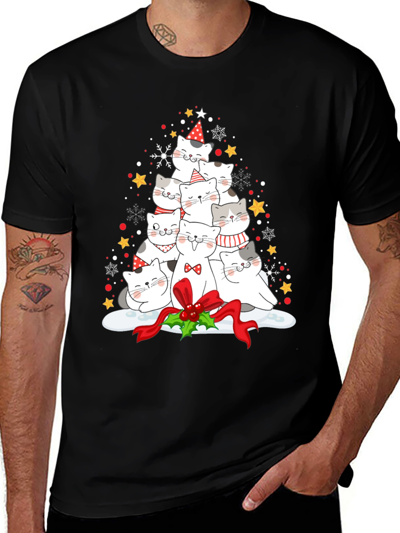 Festive Cat Christmas Tree T-Shirt