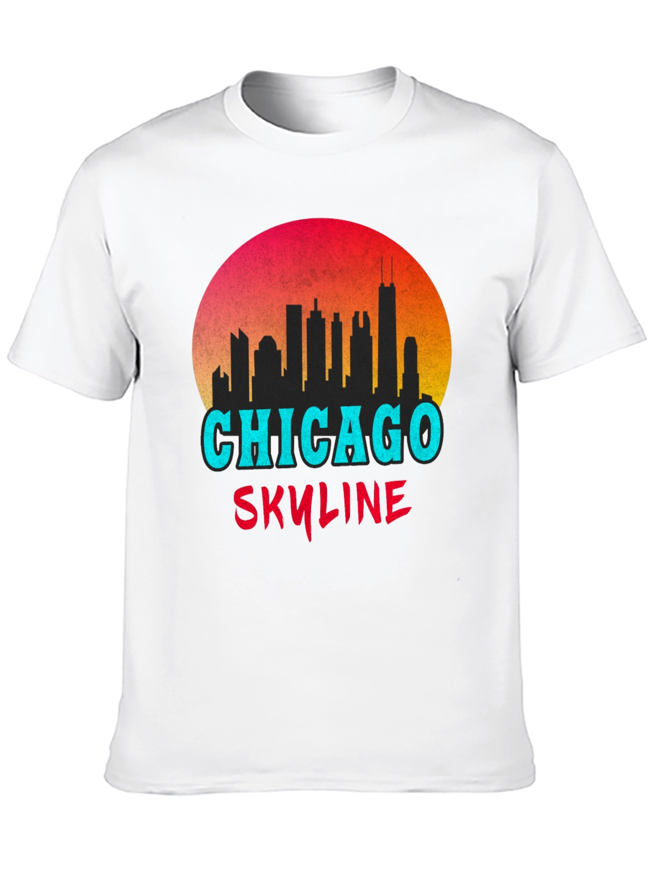 Chicago Skyline Graphic Tee - Retro Style