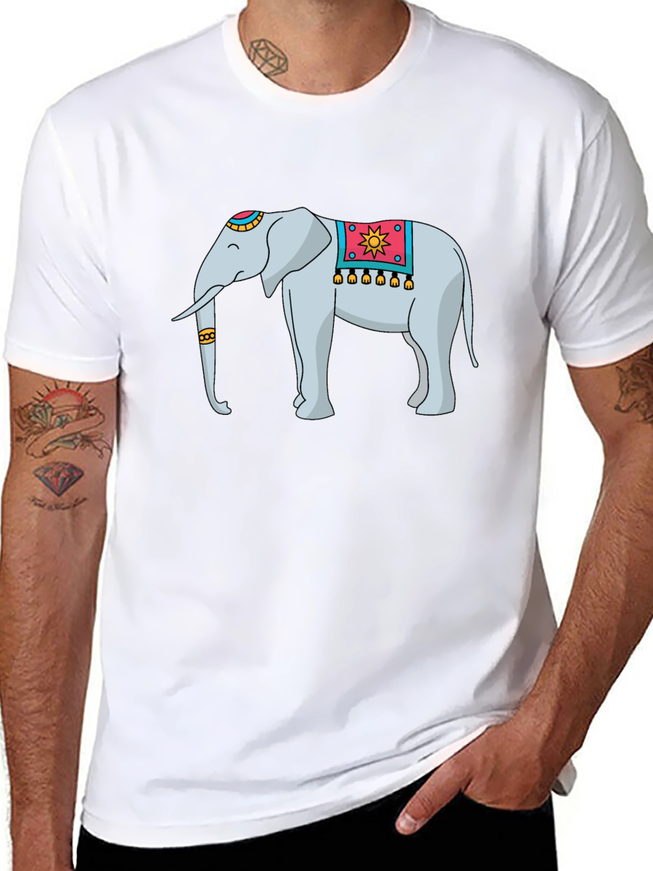 Elephant Graphic Tee - Black Cotton Blend