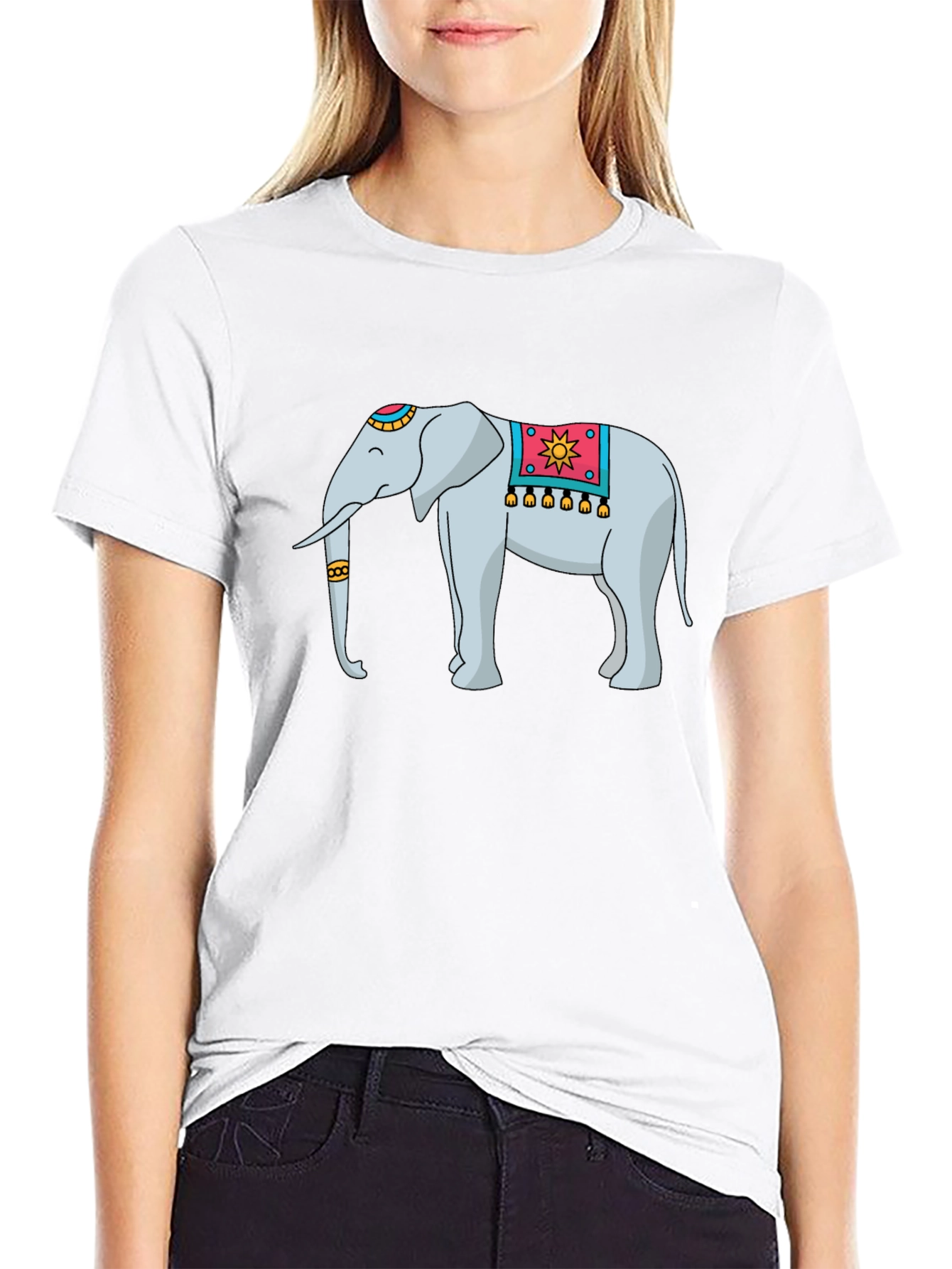 Elephant Graphic Tee - Black Cotton Blend