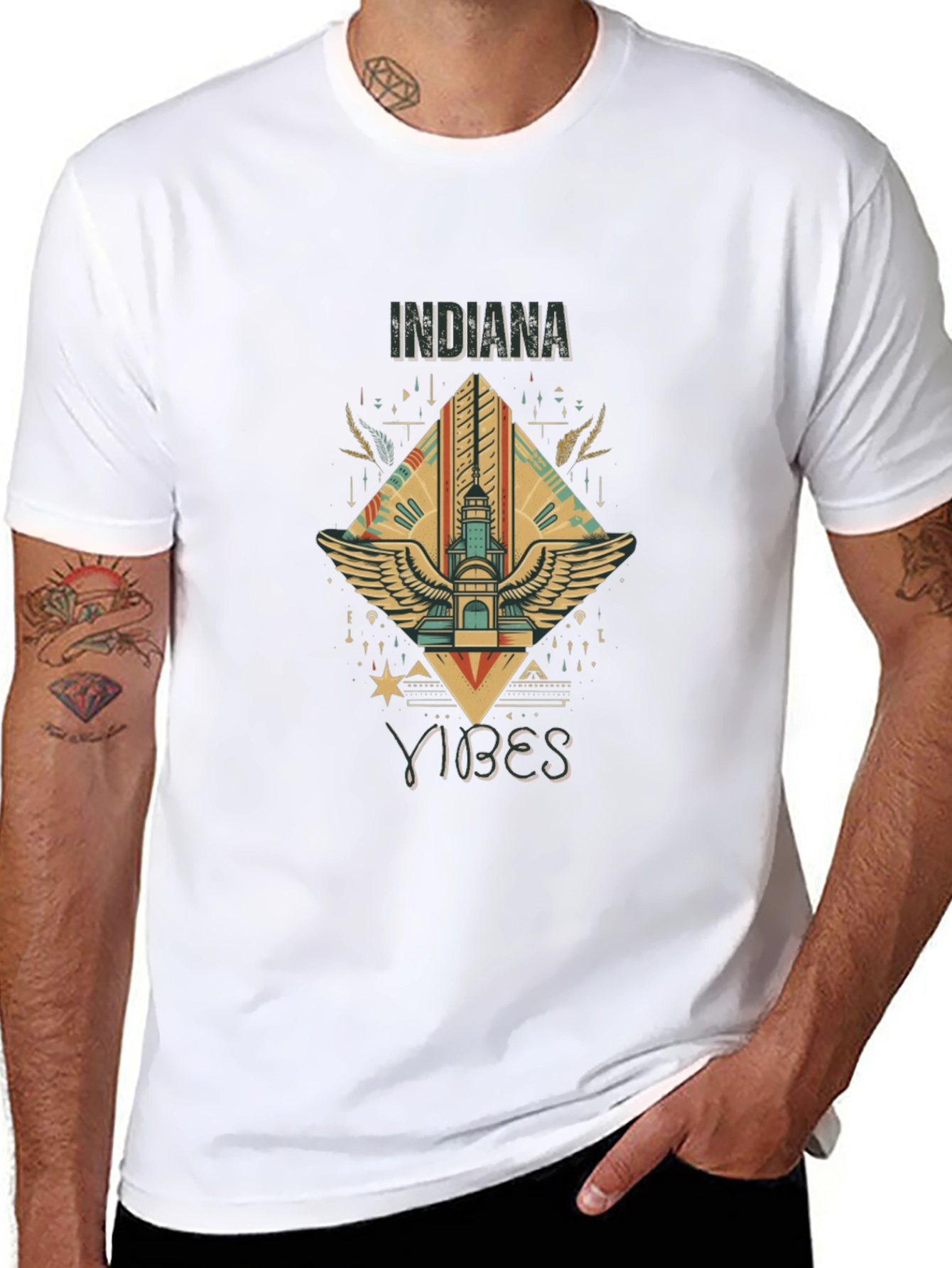 Indiana Vibes Black Graphic Tee