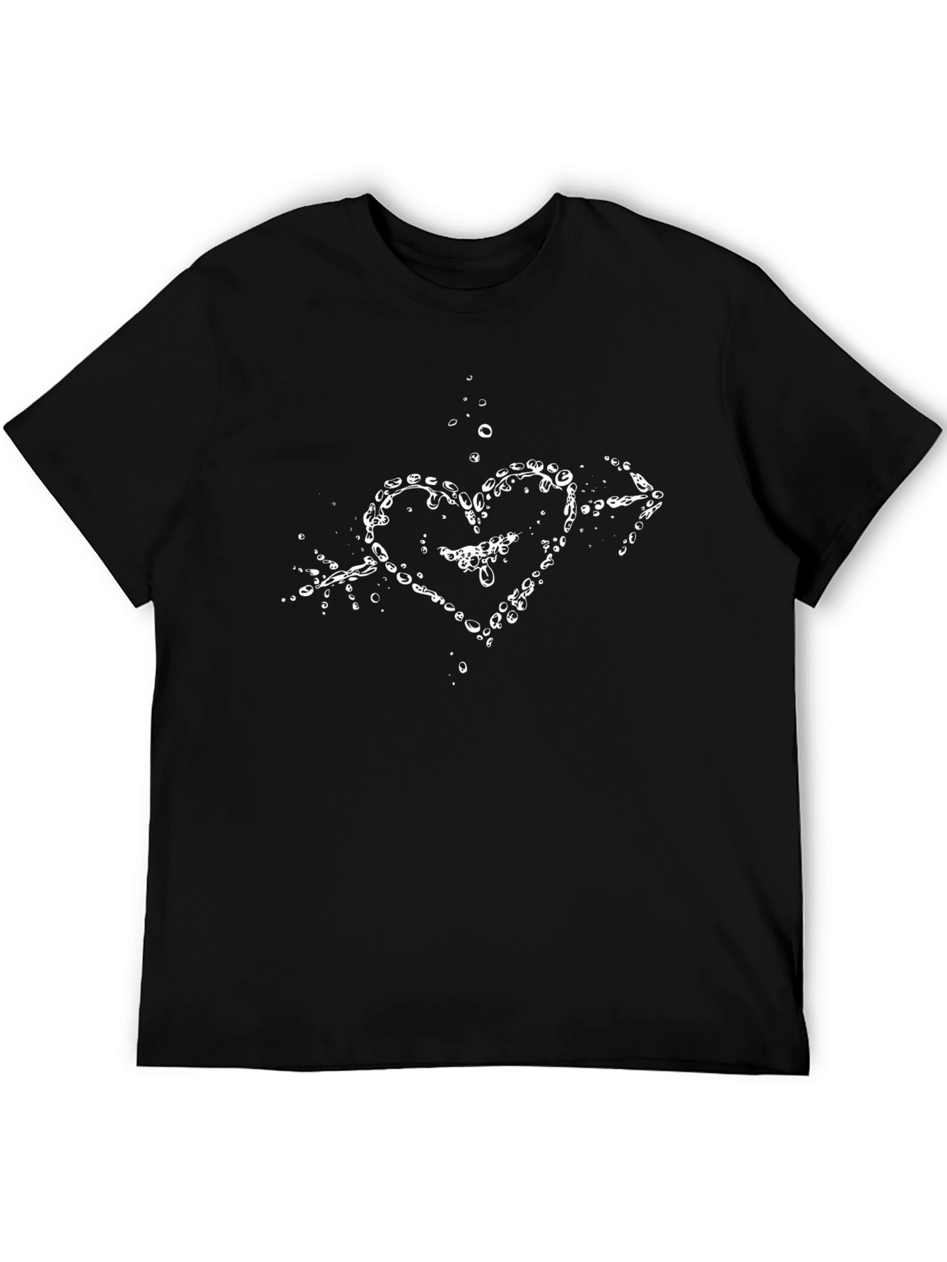 Heart Arrow Graphic Tee - Trendy Black T-Shirt