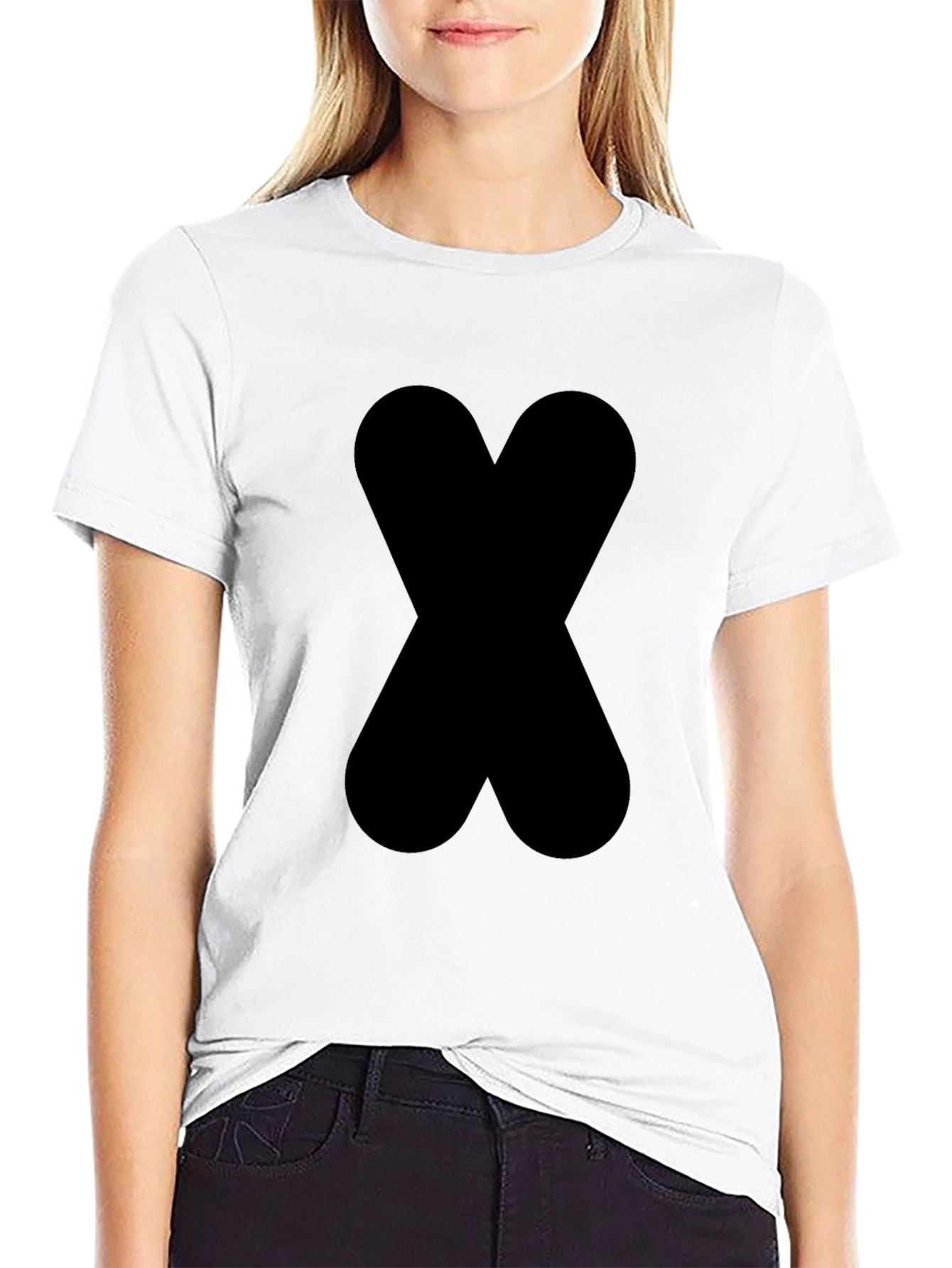 Bold Black X Graphic Tee - Modern Style